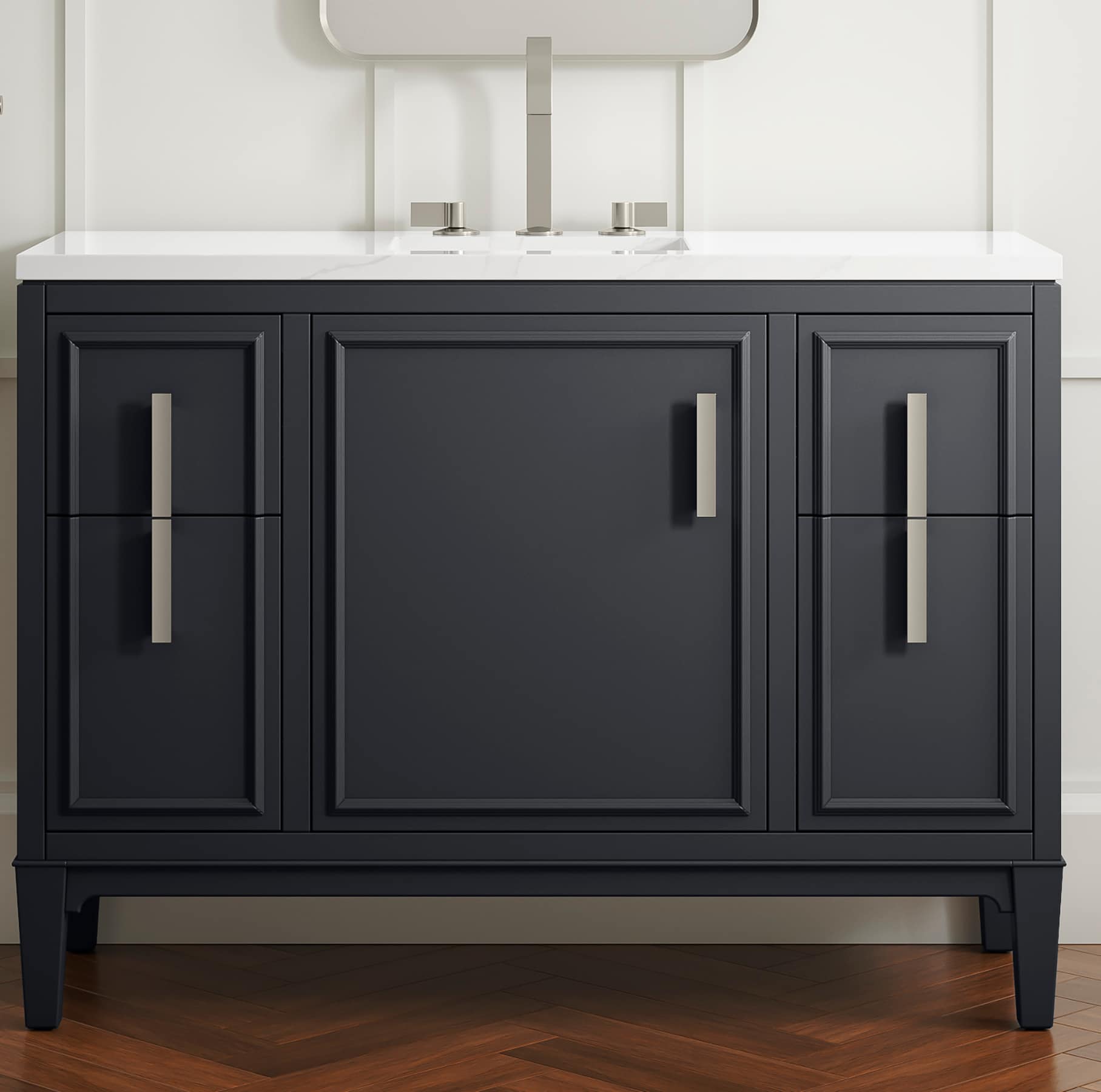 KOHLER 33546-ASB-1WX Southerk 48-in Slate Grey Undermount Single sink Bathroom Vanity with Slate Grey Quartz Top