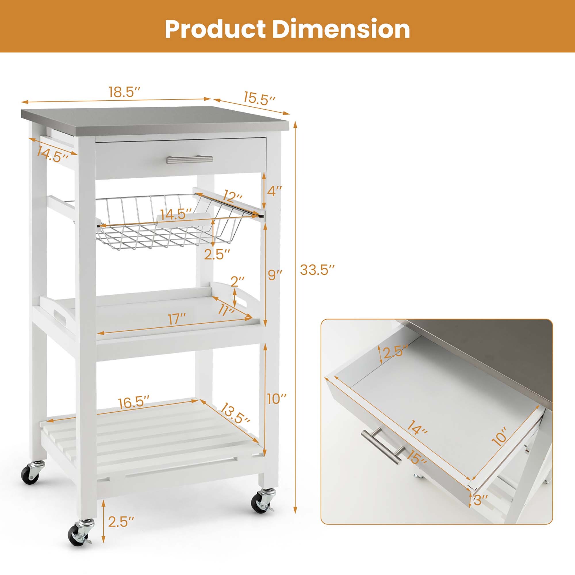 Costway CSHY006589 Kitchen-Furniture - View #3