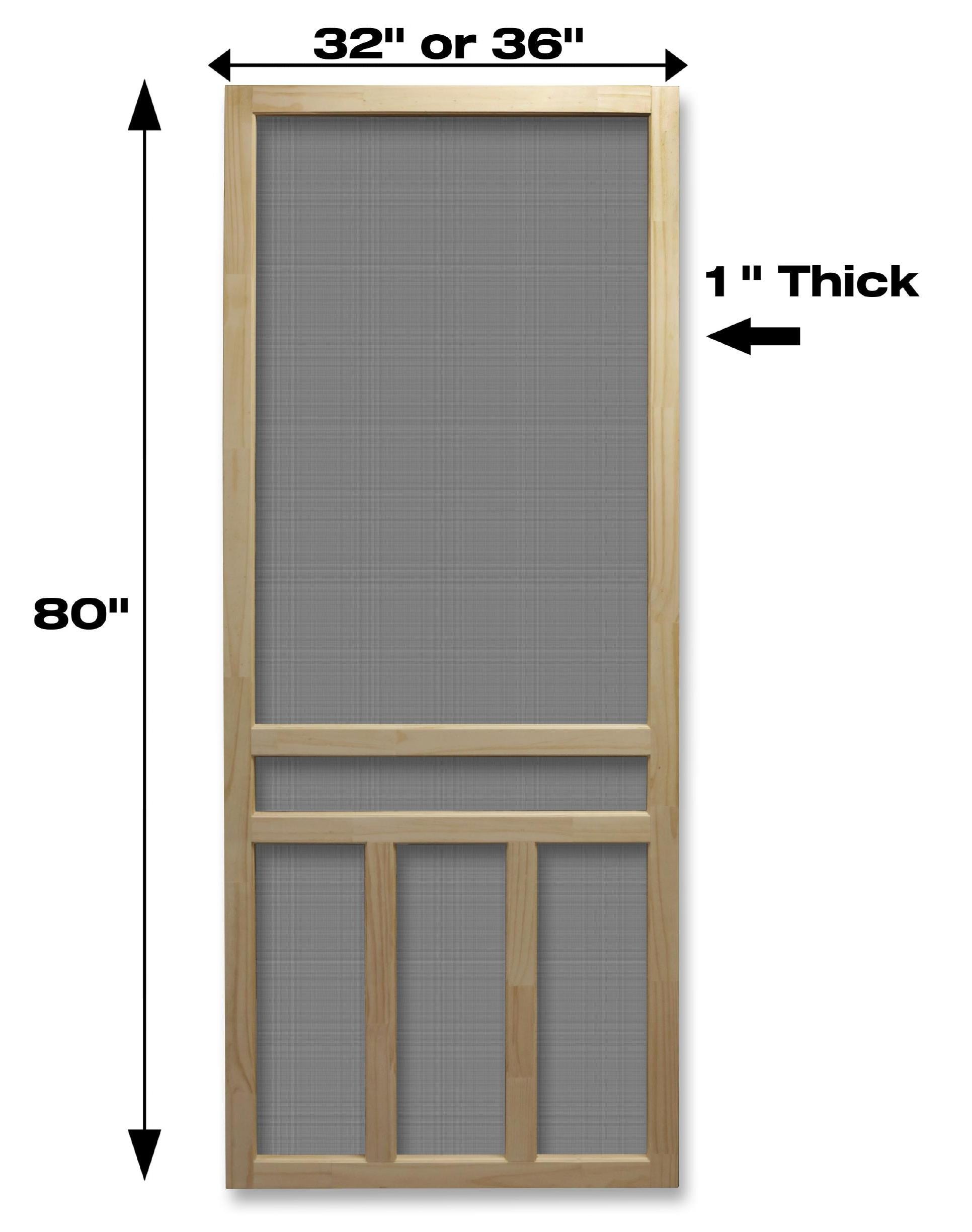 RELIABILT 32-in x 80-in Brown Wood Hinged Screen Door in the Screen Doors  department at