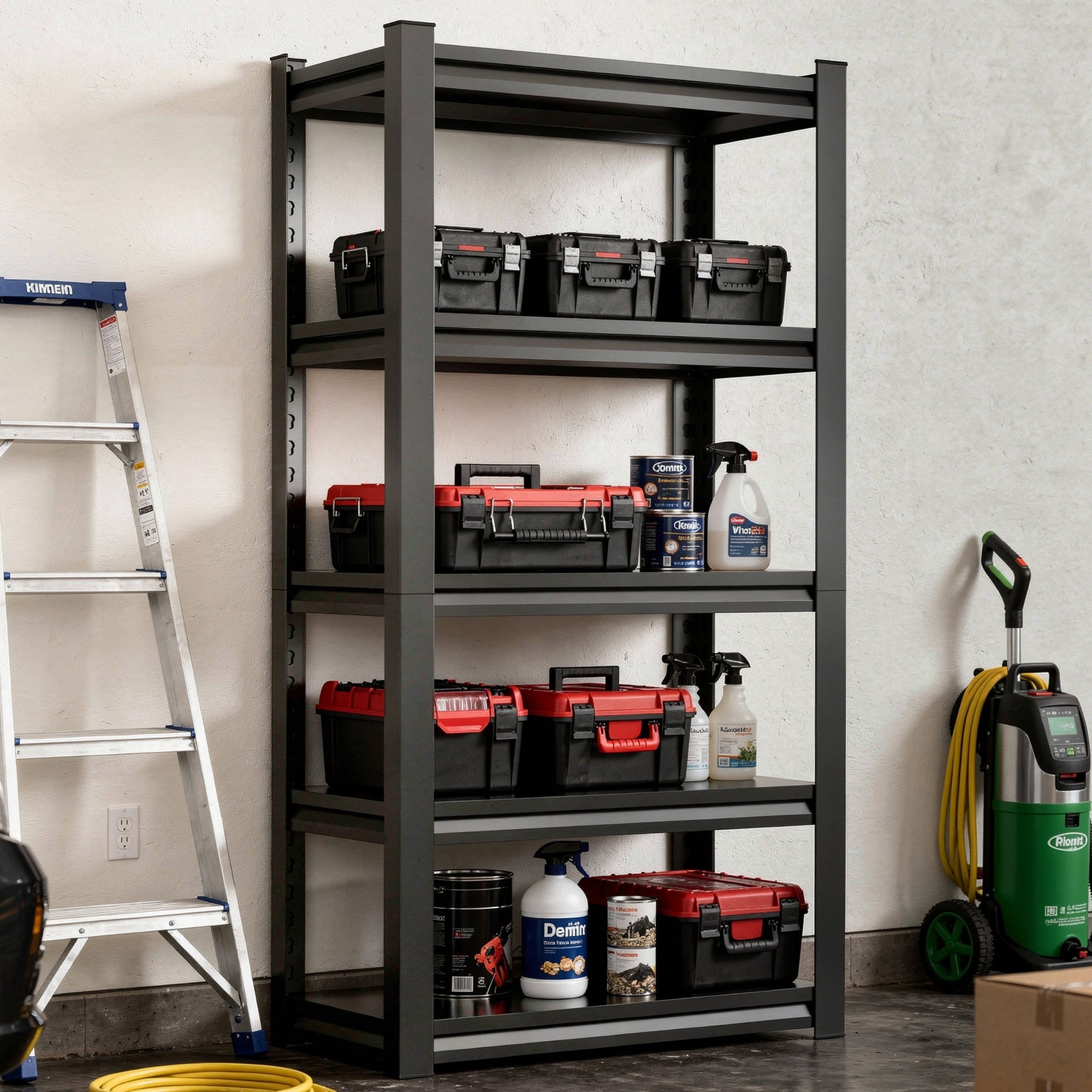 Cuschoice  31.5-in W x 15.7-in D x 63-in H Heavy Duty 5 Tier Metal Garage Shelving Unit Adjustable Storage Rack 2000LBS Capacity