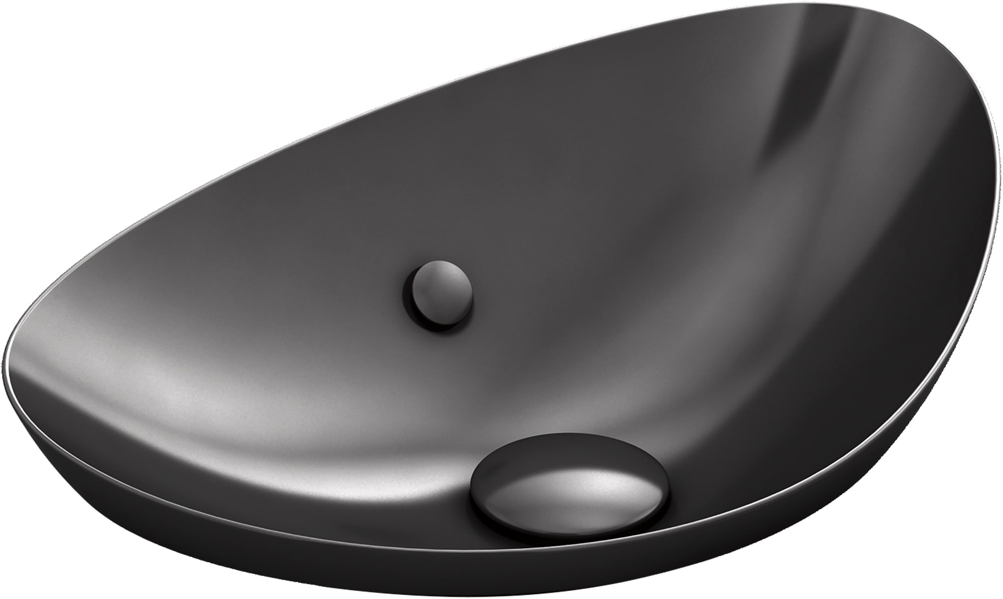 KOHLER K-20704-7 Veil Fire clay Vessel Irregular Traditional Black Bathroom Sink ( 21.125-Inches x 14.0625-Inches )