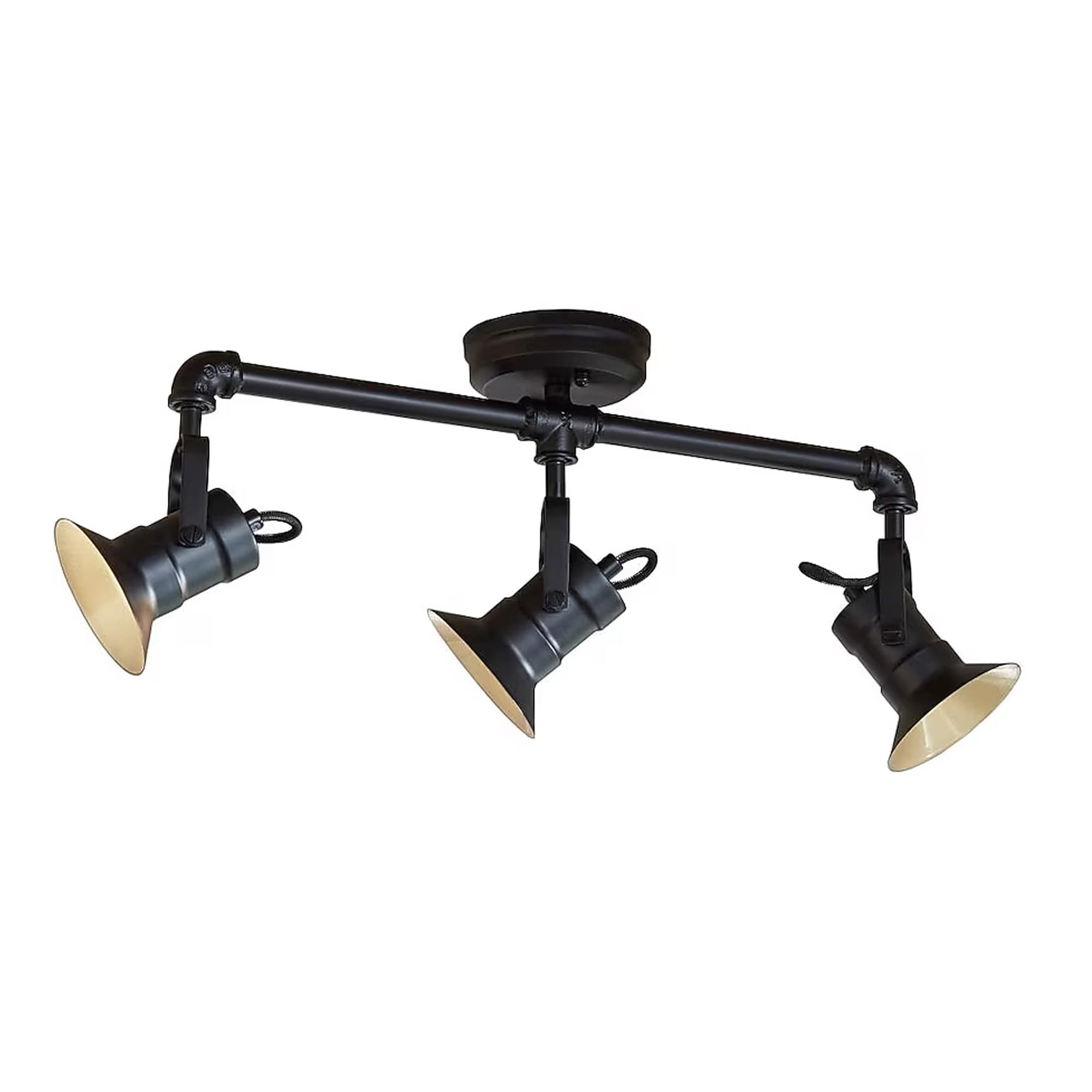 allen + roth TC02424 23.46-in 3 -Light Matte black and soft gold dimmable Integrated Traditional Track Bar