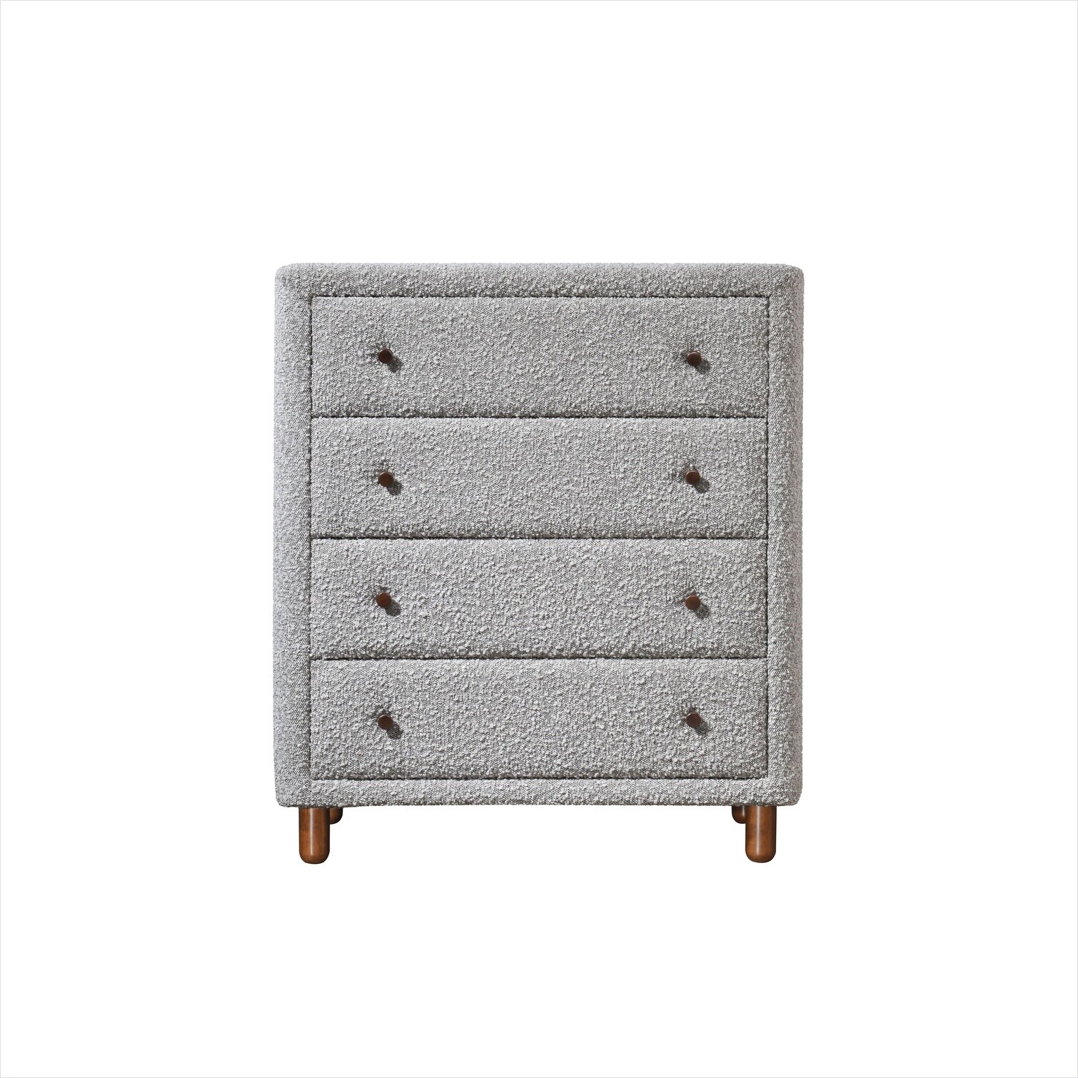 Naturefalls Modern 4-Drawer Lingerie Chest with Full-Extension Glides in Neutral Gray Boucle and Rubberwood in the Dressers department at