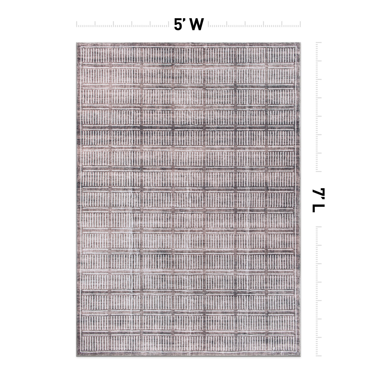 World Rug Gallery WR68BROWN5X7 Stanford 5 x 7 (ft) Flatweave Brown Rectangular Indoor Geometric Global Machine washable Pet Friendly Area rug