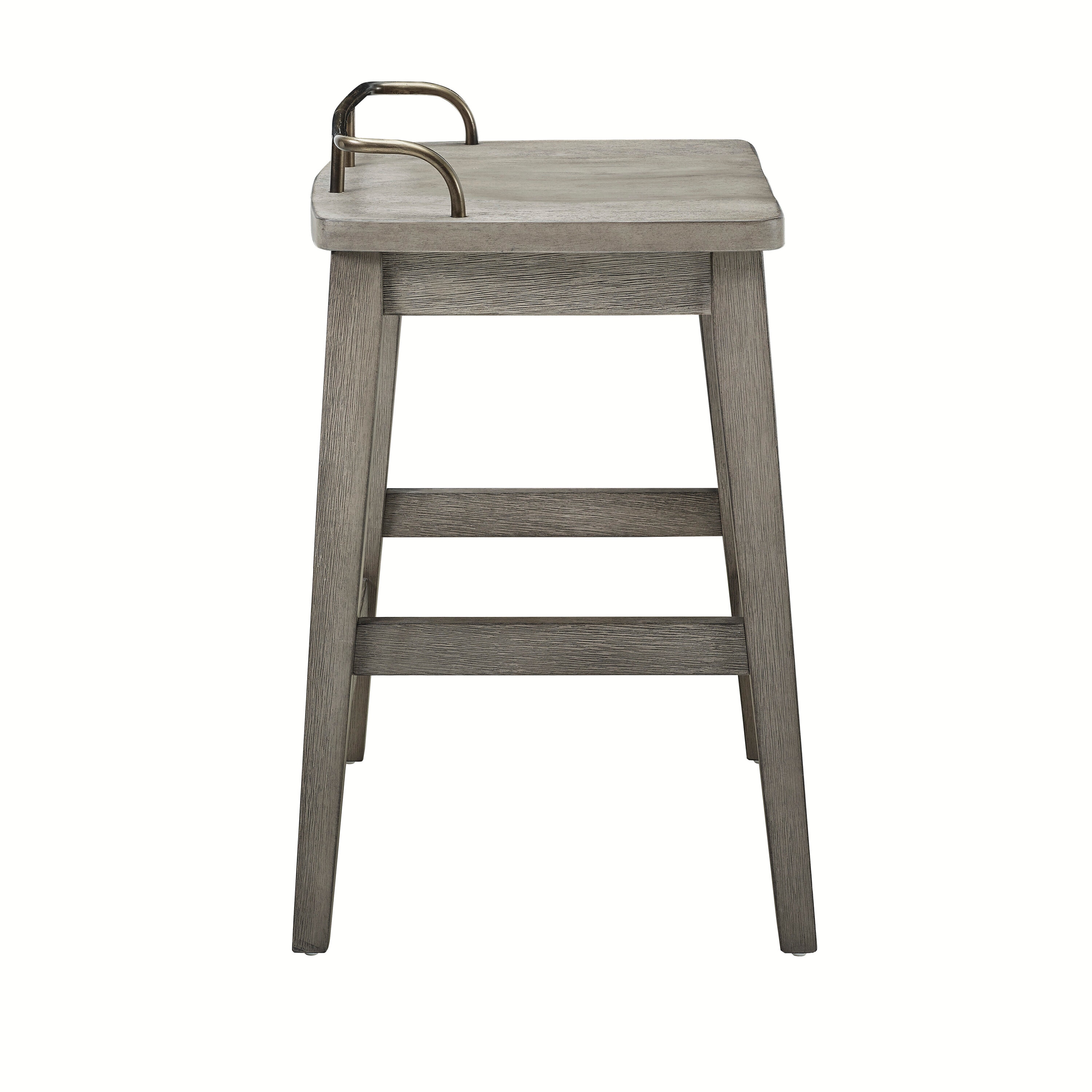 Rustic Gray Smokey Oak 27" Backless Saddle Counter Stool