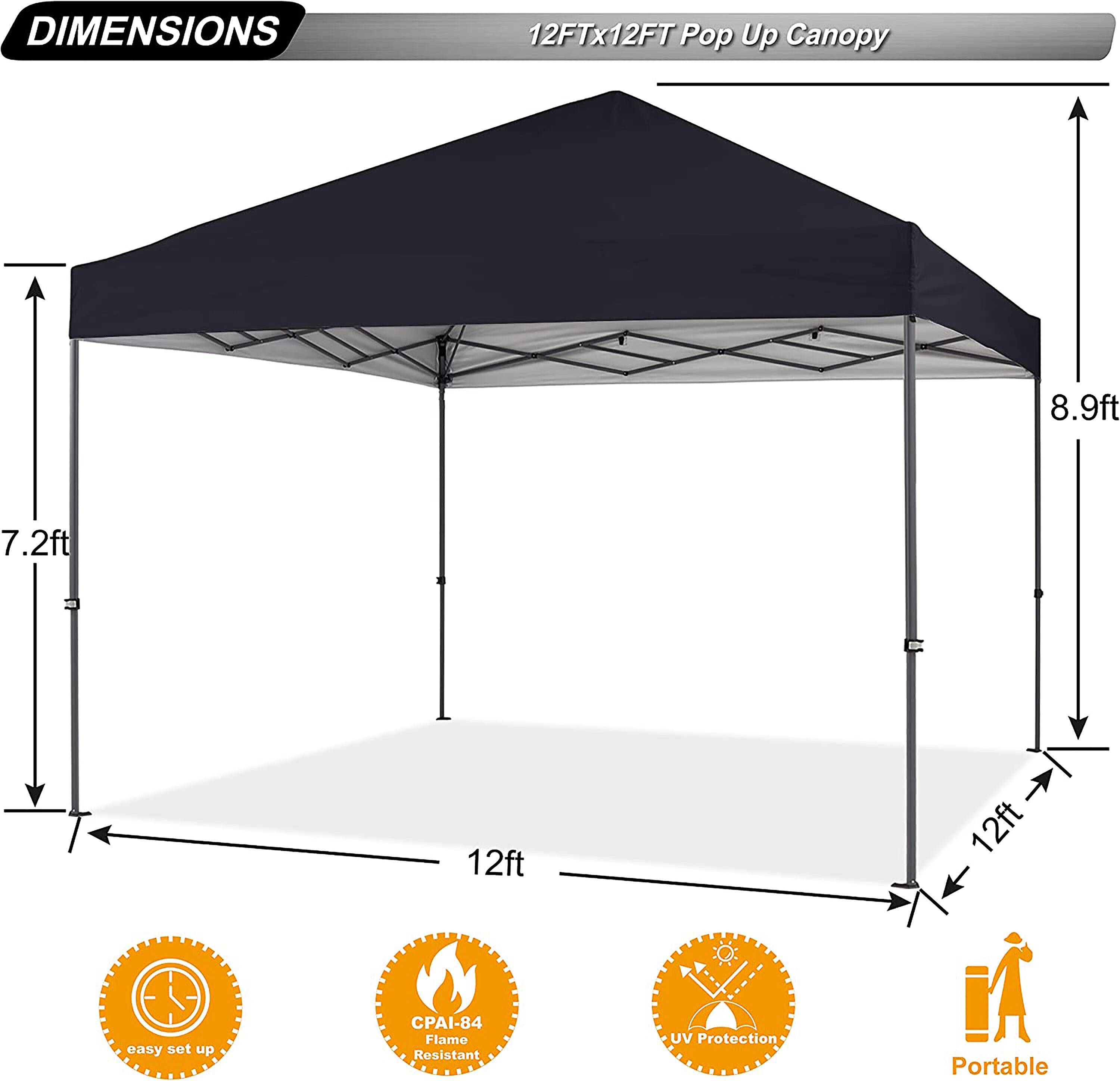 ABCCANOPY 12X12ZXS-BLACK Canopies-Sl - View #4