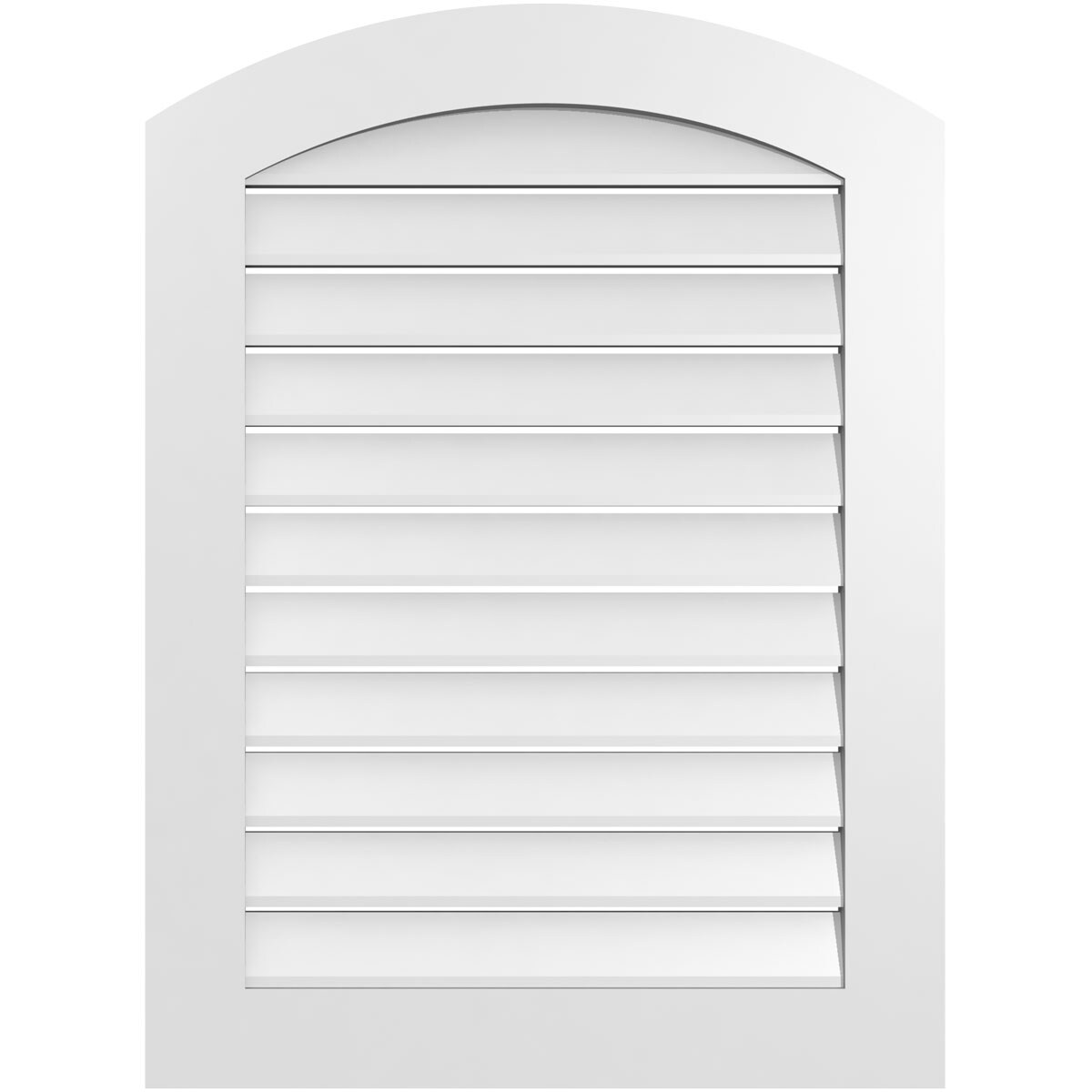 Ekena Millwork GVPAR28X3801SF 28-Inches x 38-Inches Off-white Round top PVC Gable Louver Vent