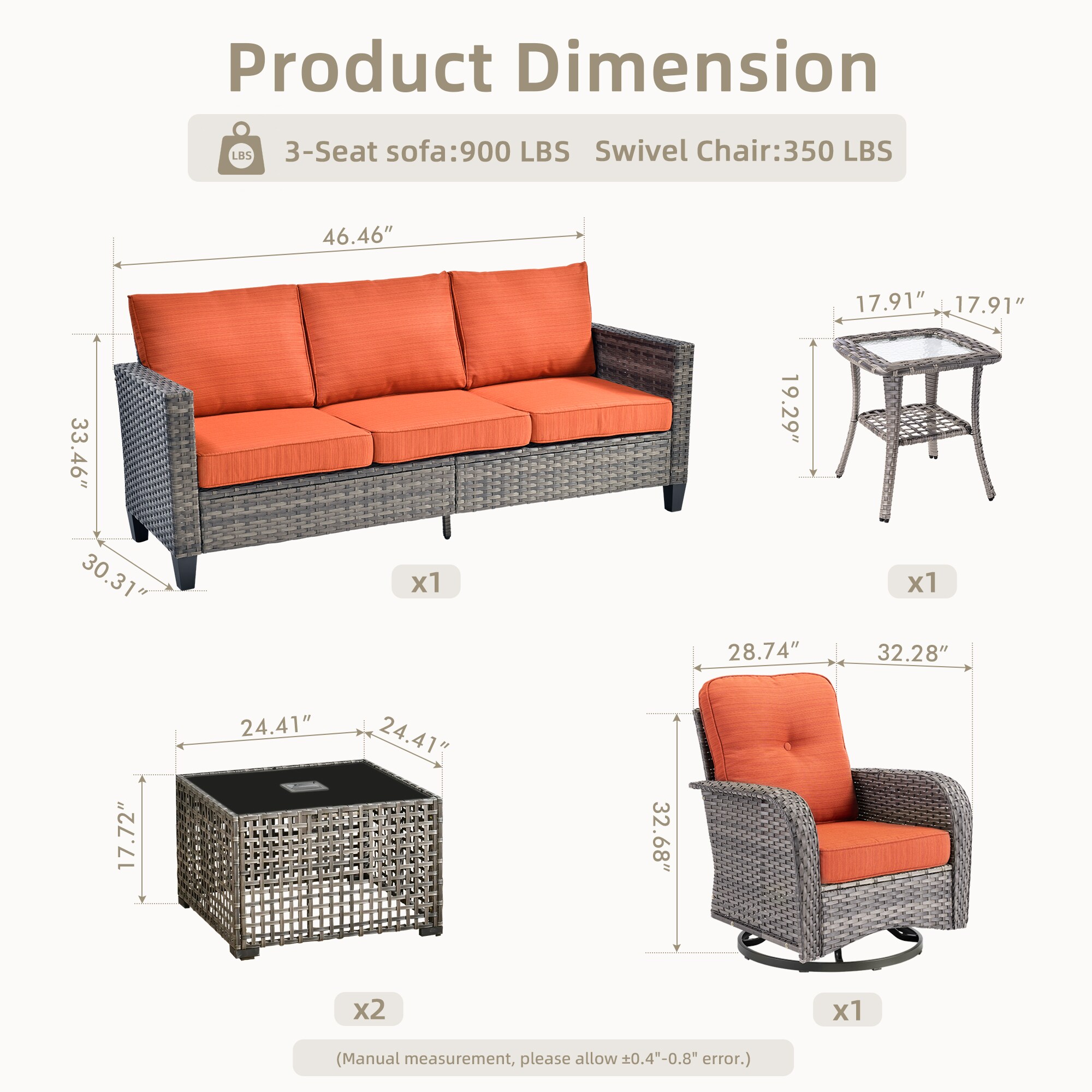 XIZZI XINGRS8052-T Patio-Conversation-Sets - View #6
