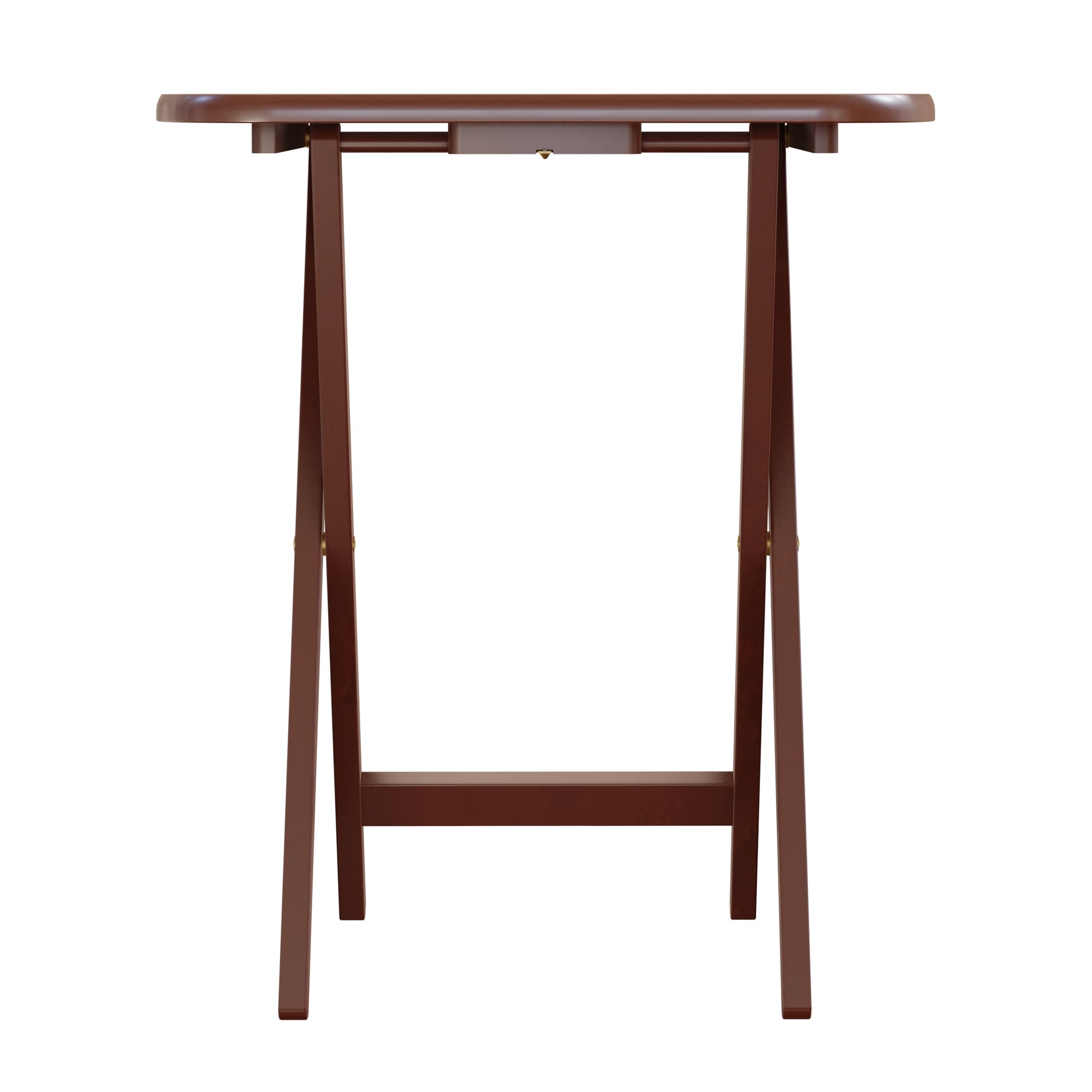 Transitional Walnut Brown 5-Pc Rectangular TV Table Set
