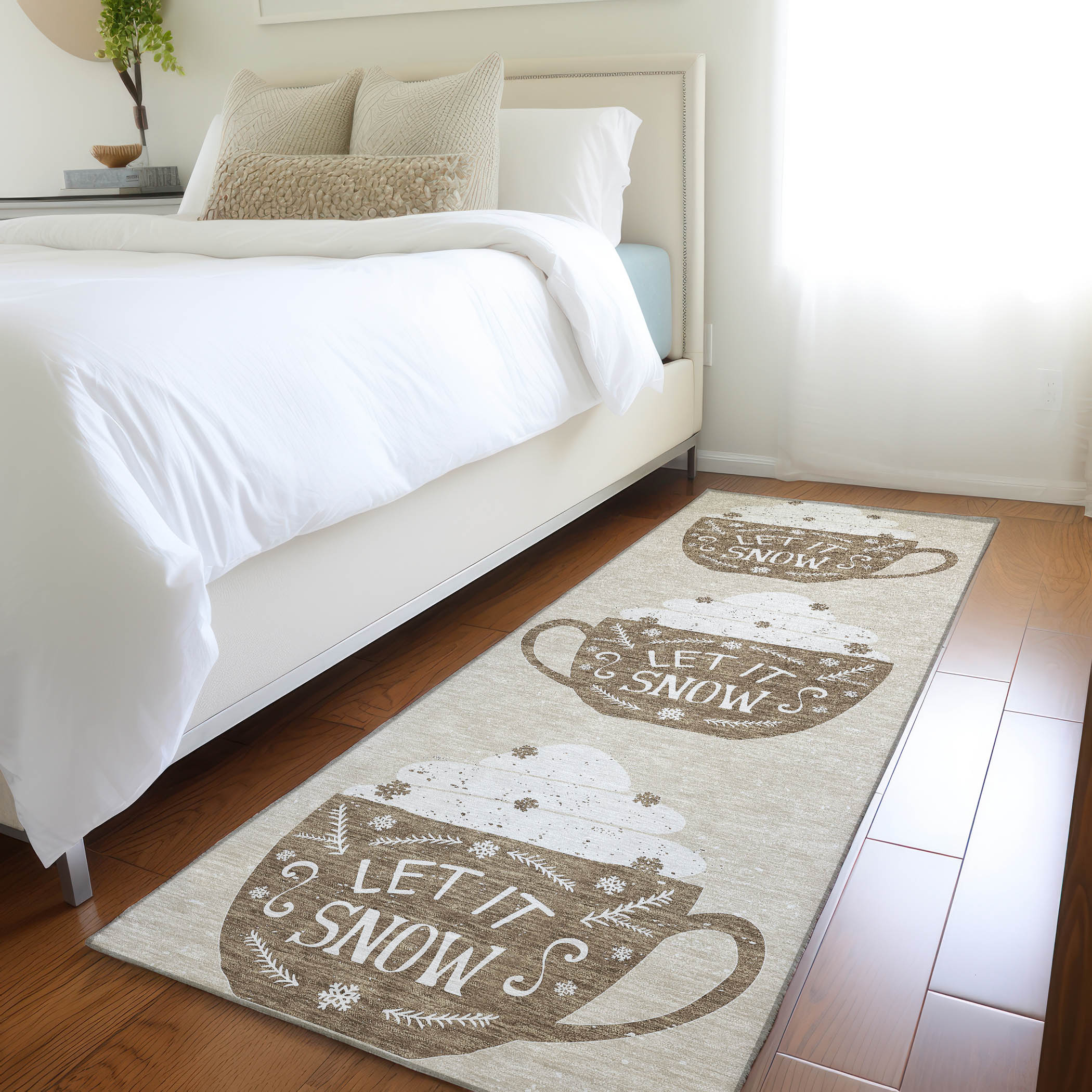 Addison Rugs AMF218LA2X8 Mayfield AMF218LA 2 x 7 (ft) Loomed Polyester Latte Rectangular Indoor Abstract Machine washable Area rug