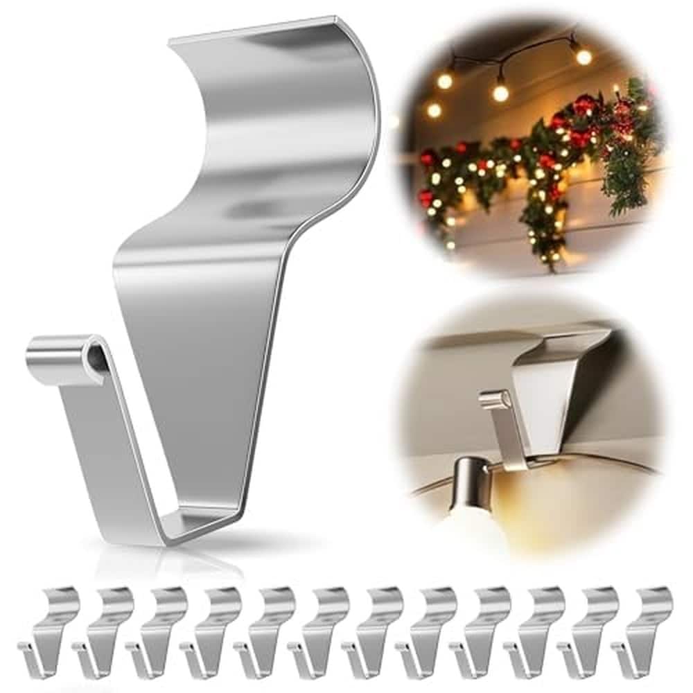 KIWDZFU  No Hole Vinyl Siding Hooks 12 Pack Sturdy Hooks for Hanging Outdoor Decor House Hanger for String Lights and Wreath