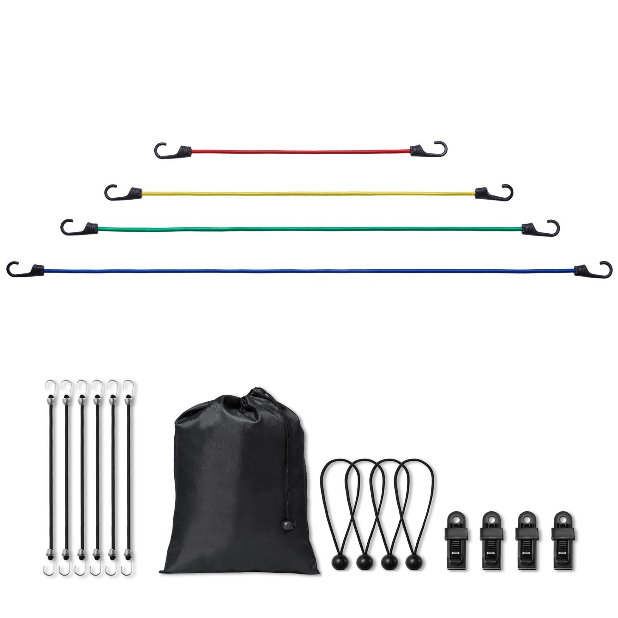 Wudkey Bungee Cords Assortment with A3 Steel Hooks #L4-VP0O4V