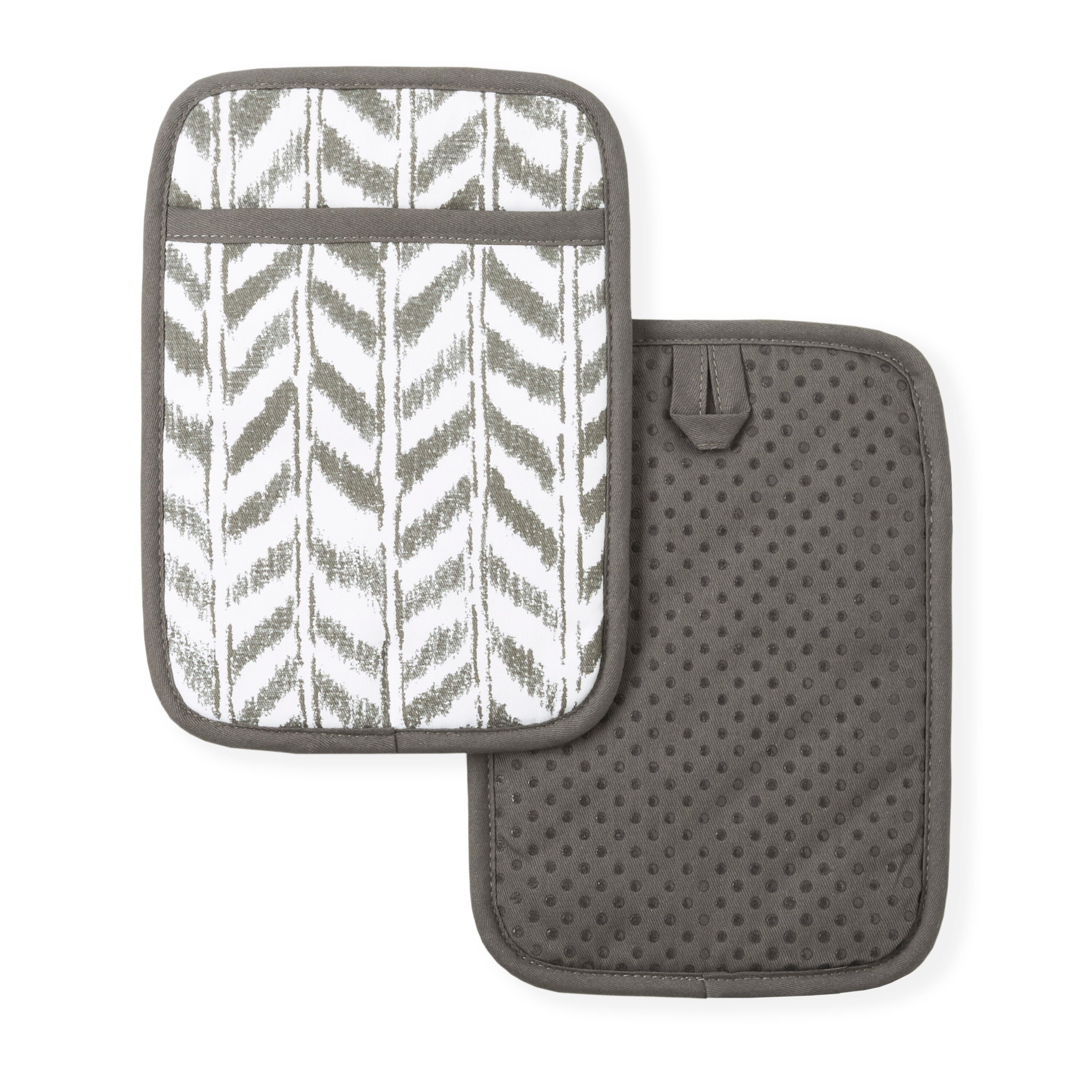 DII Black and White Herringbone Potholder (Set of 2) - Heat