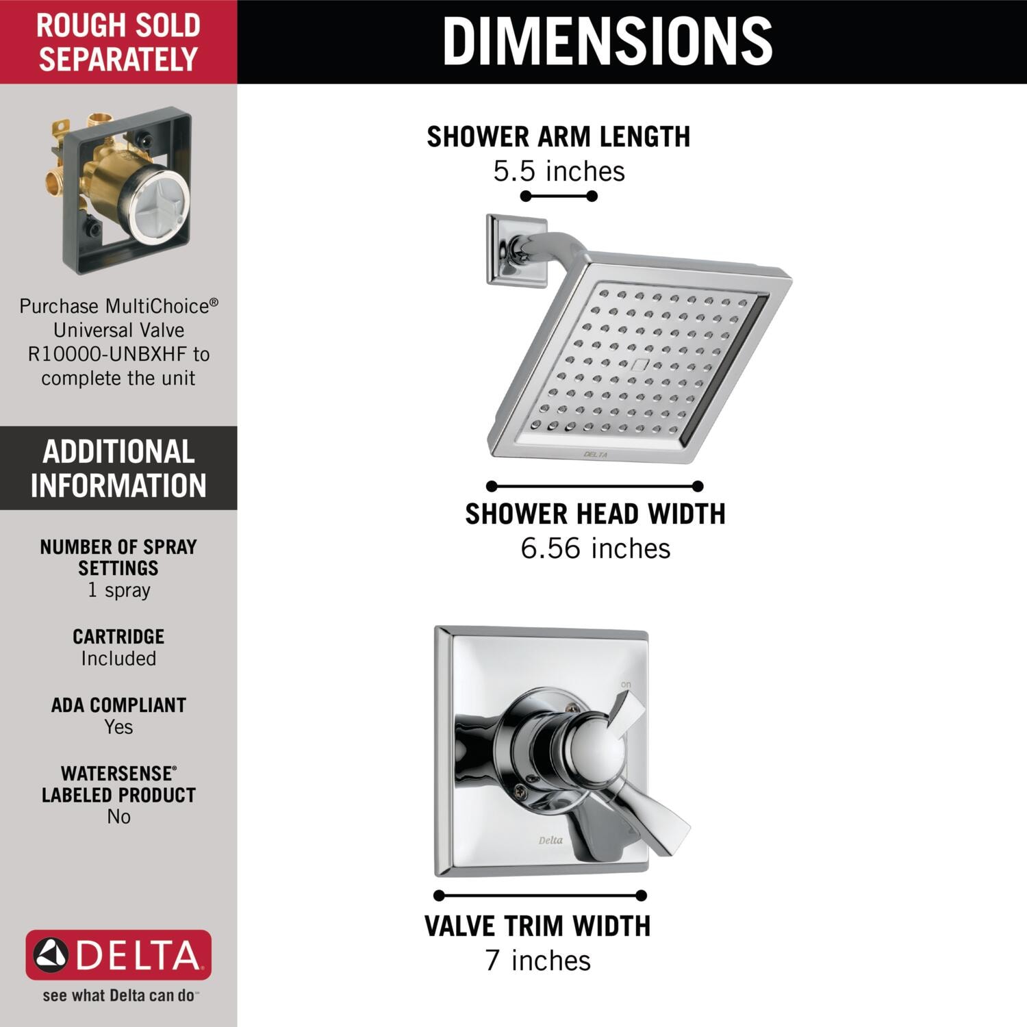 Delta T17251-WE Tub-Shower-Faucets - View #3
