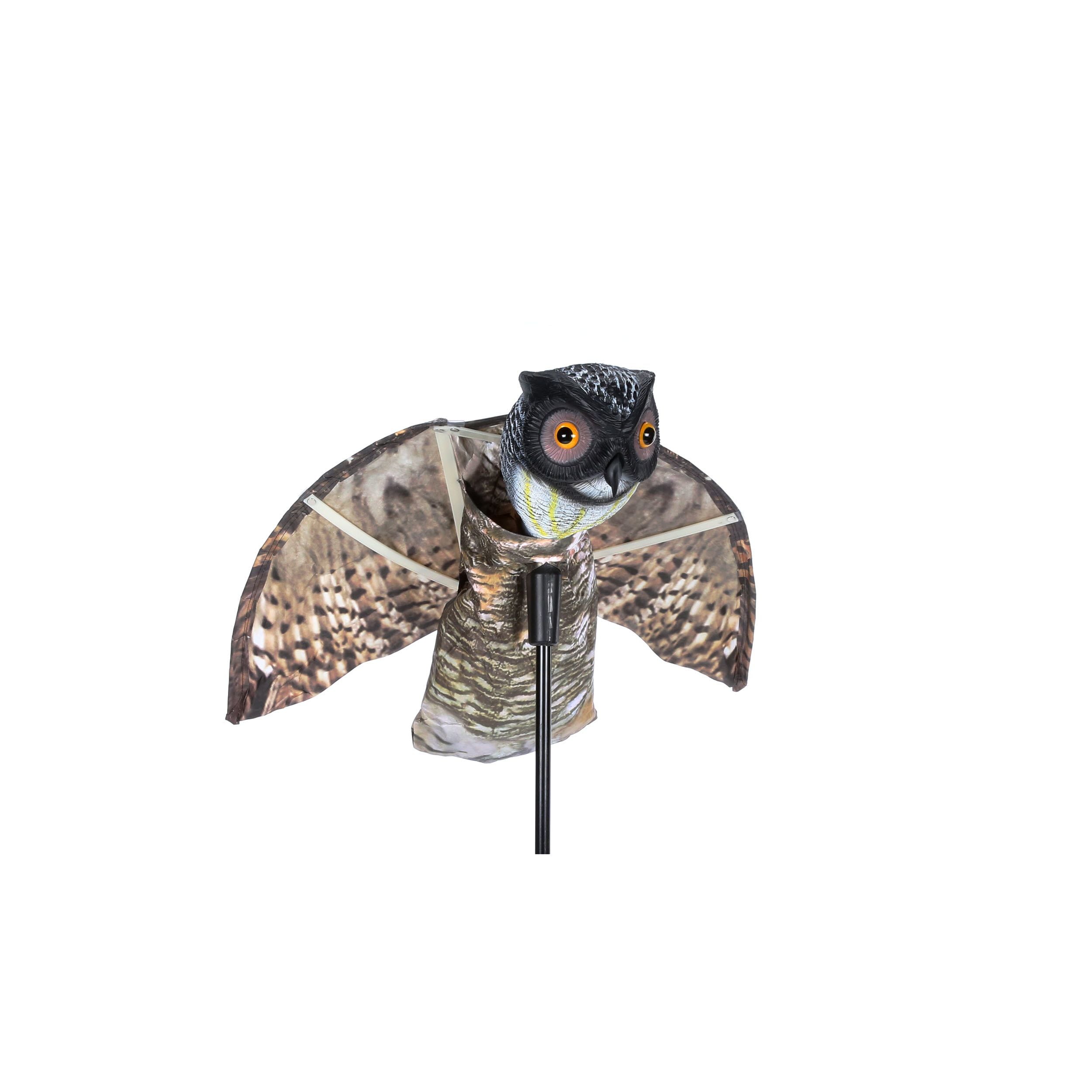Prowler Owl with Flapping Wings Decoy Scarecrow Bird Repellent Scare Pigeons 