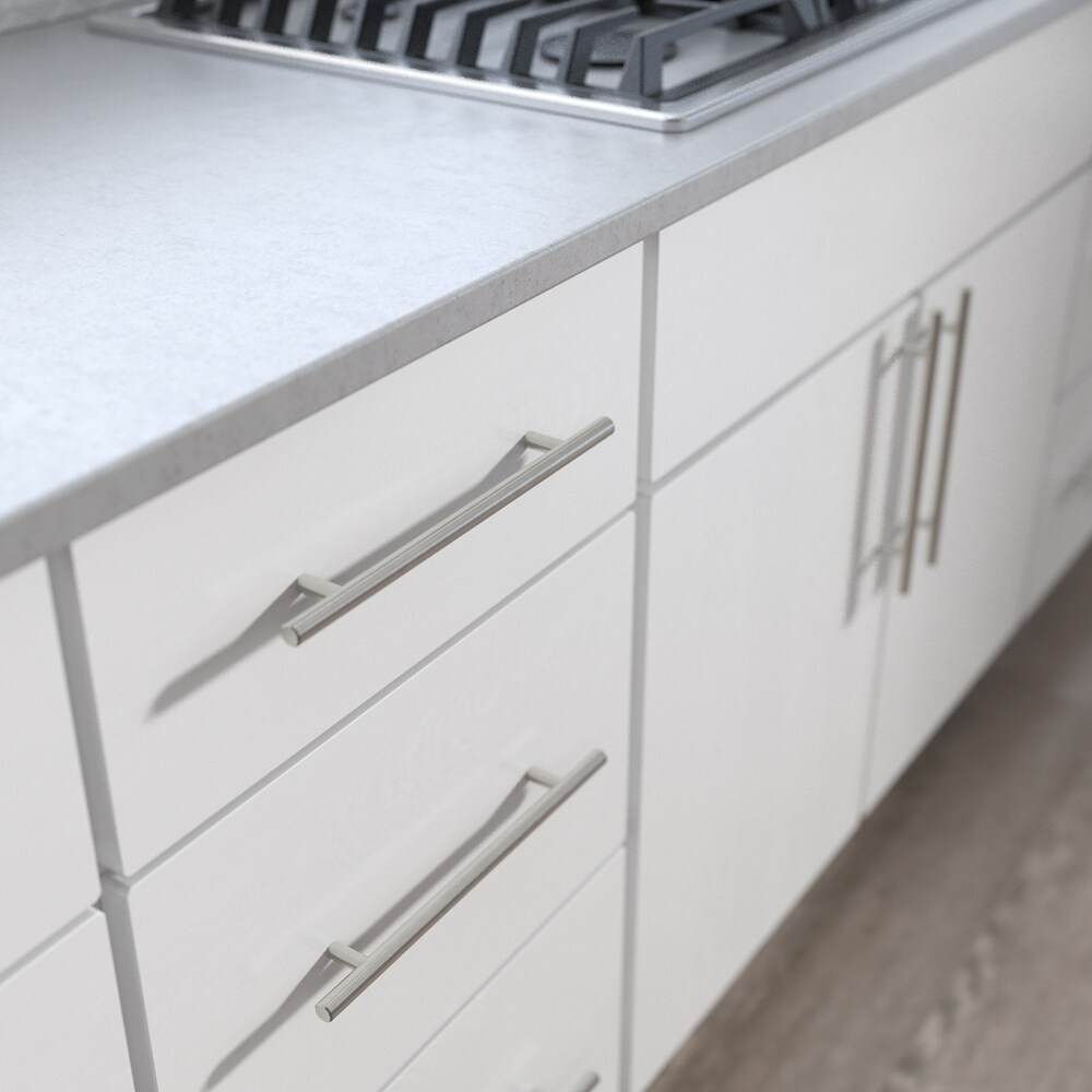 Brushed Steel Modern Bar Cabinet Pulls with Mounting Hardware