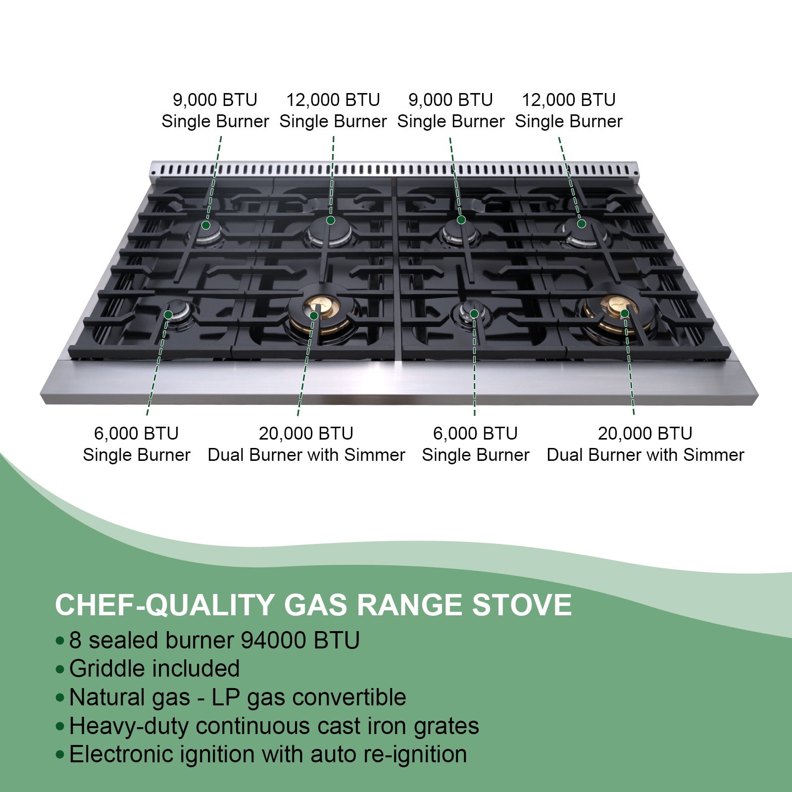 Akicon AK-JK48A1-SG Double-Oven-Gas-Ranges - View #7