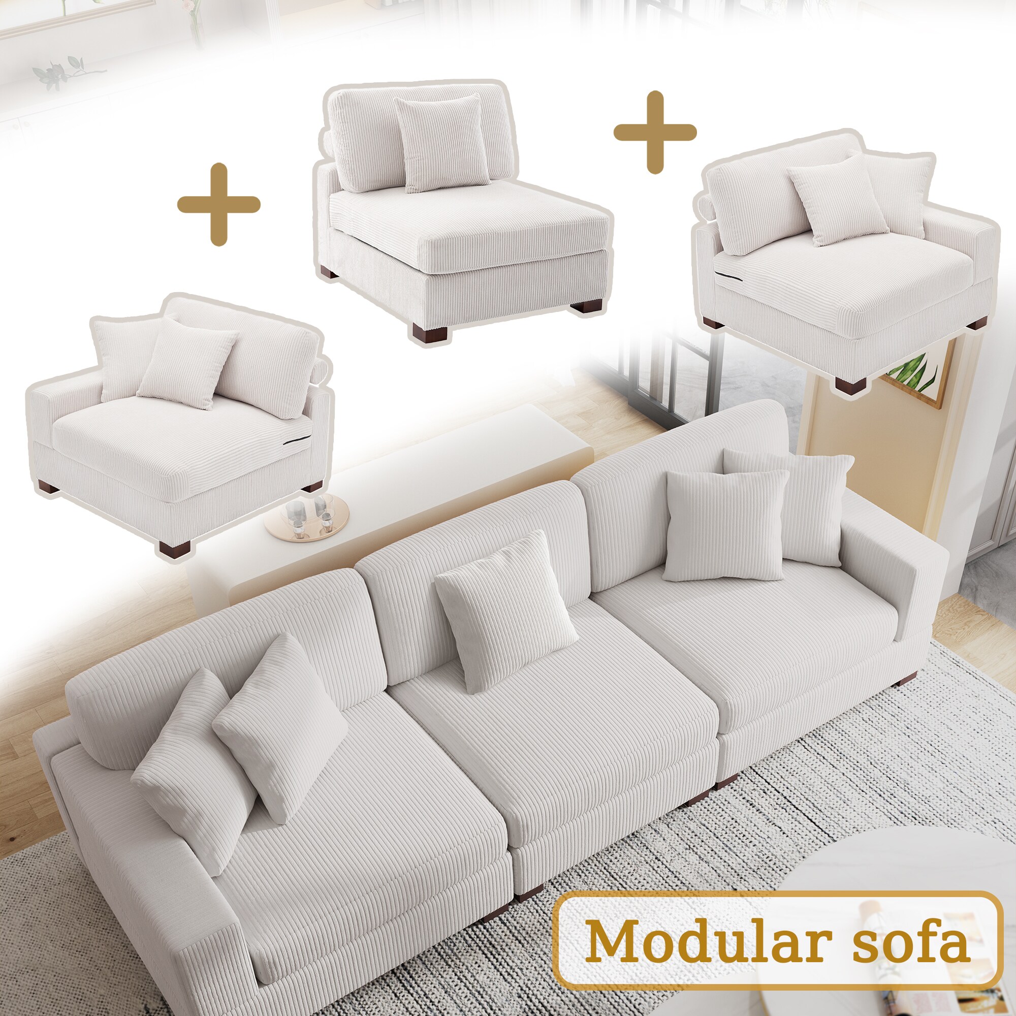 Dreamsidea CS7-BEI-L-R-M Sofas-Loveseats - View #7
