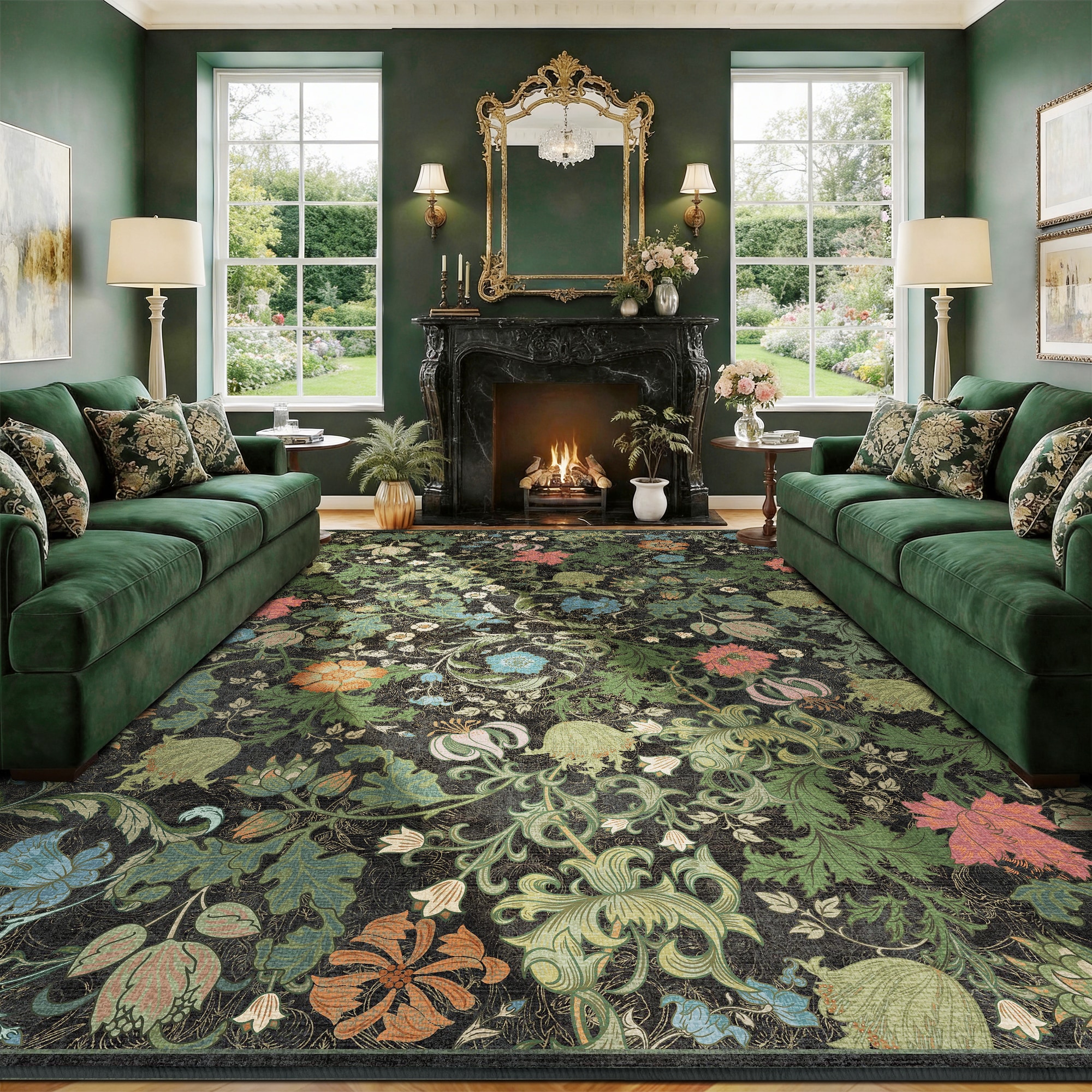 KERDOM RGHH-8X10-DARKGREEN rugs - View #2