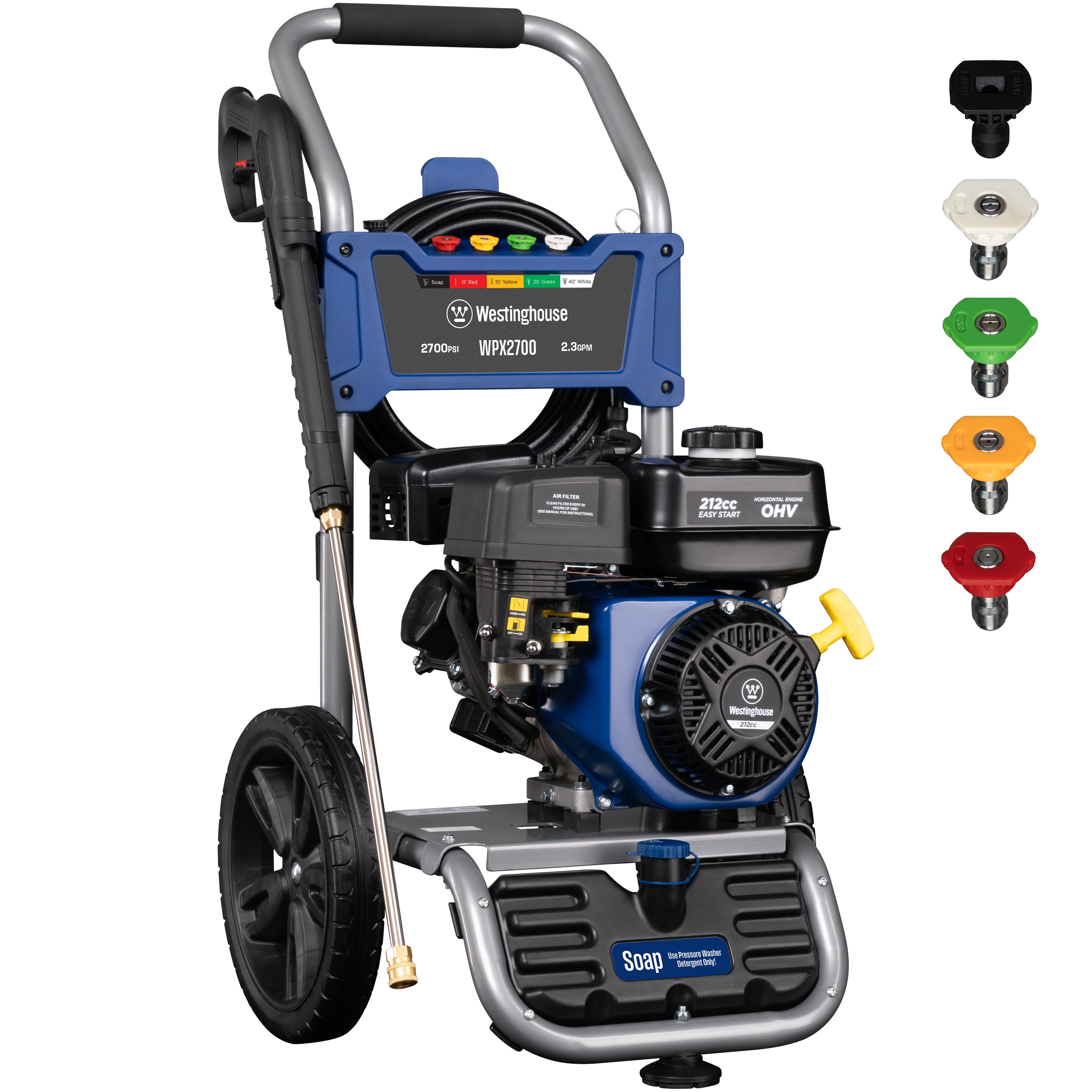 Westinghouse WPX2700 WPX2700 With Onboard Soap Tank 2700-PSI 2.3-GPM Cold Water Gas Pressure washer with 4.0 Spray Tips