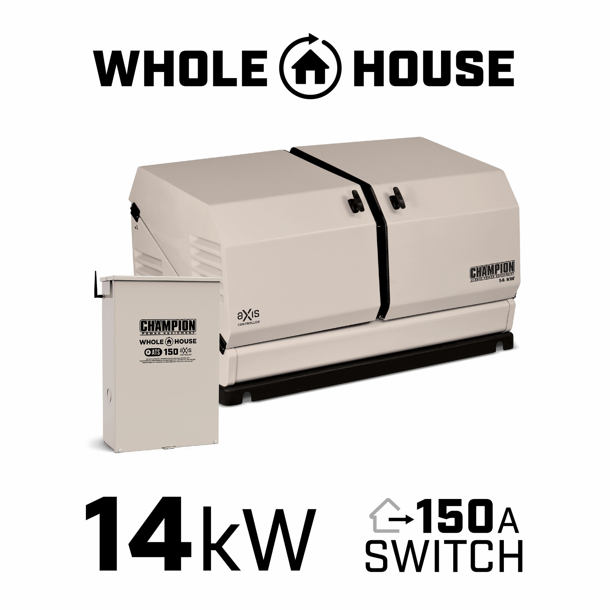Champion Power Equipment 14kW aXis Generator 14000-Watt (LP) / (NG) Standby Generator with 150-Amp with Transfer Switch in the Standby Generators department Lowes.com