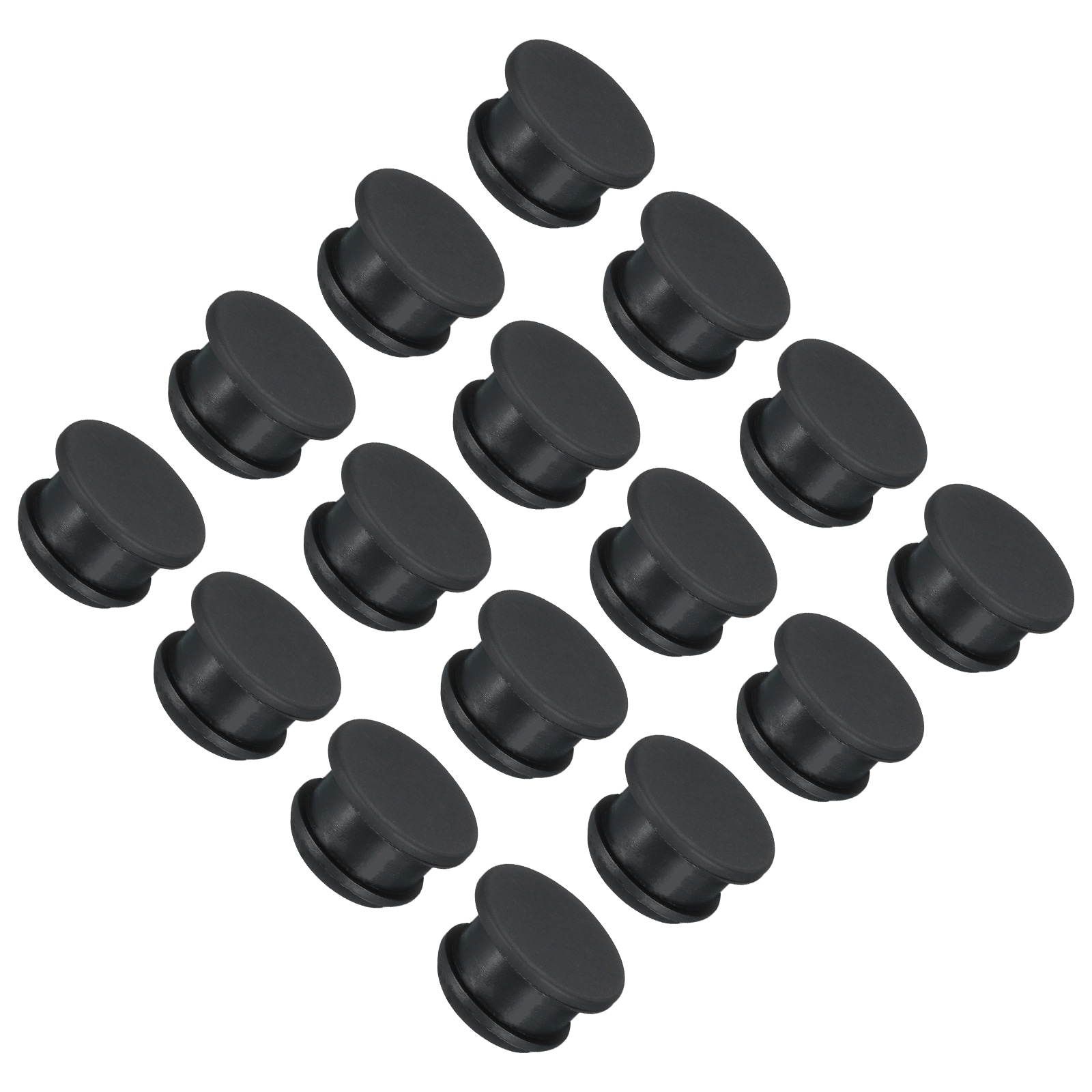 Unique Bargains Silicone Snap in Locking Hole Plugs Rubber Panel Seal Cover Flush Type Panel Round for Kitchen Rubber Bulkheads Waterproof Sealing Plugs 13mm/0.51inch Mount Dia Black 16pcs #S26031900UX4572