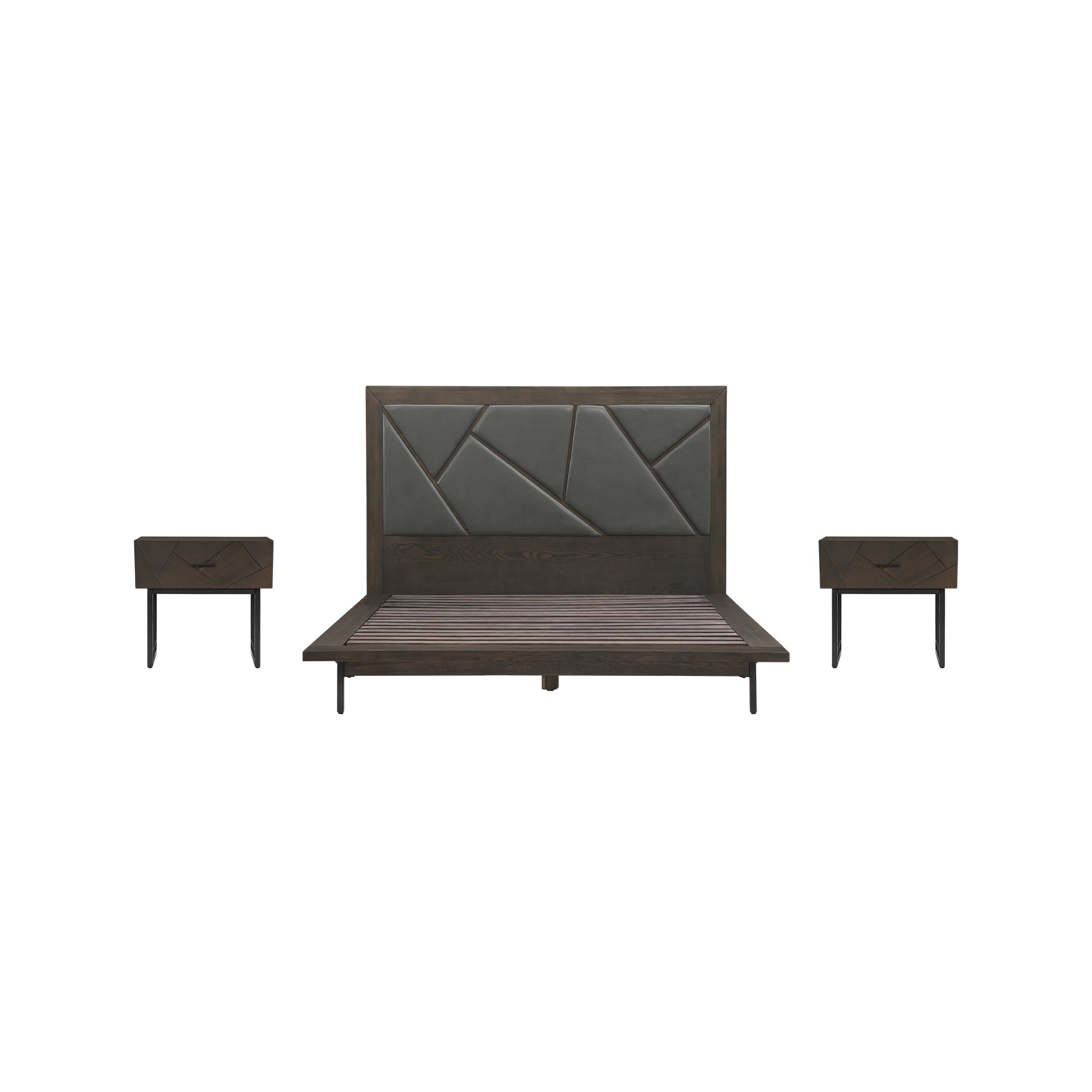 Armen Living SETMUBDGRQN3A Smoke Oak Queen Bedroom Set