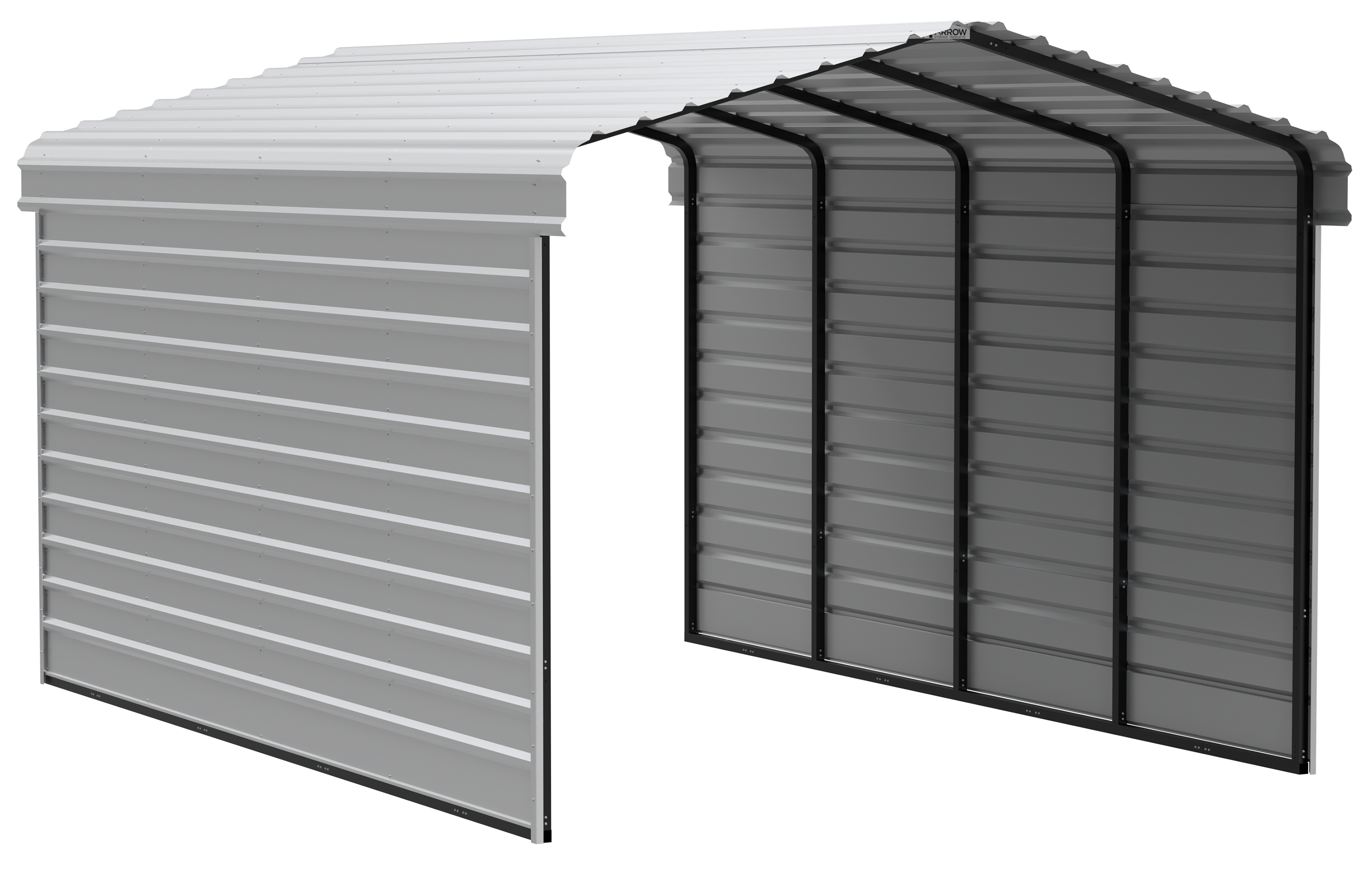 Arrow CPH122009ECL2 12-ft W x 20-ft L x 9-ft H Eggshell Metal Carport with Metal Roof