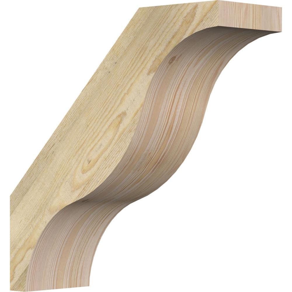 Ekena Millwork BRC06X18X18FST00RDF 6-in x 18-in x 18-in Douglas Fir Unfinished Wood Funston Rough Sawn Knee Brace