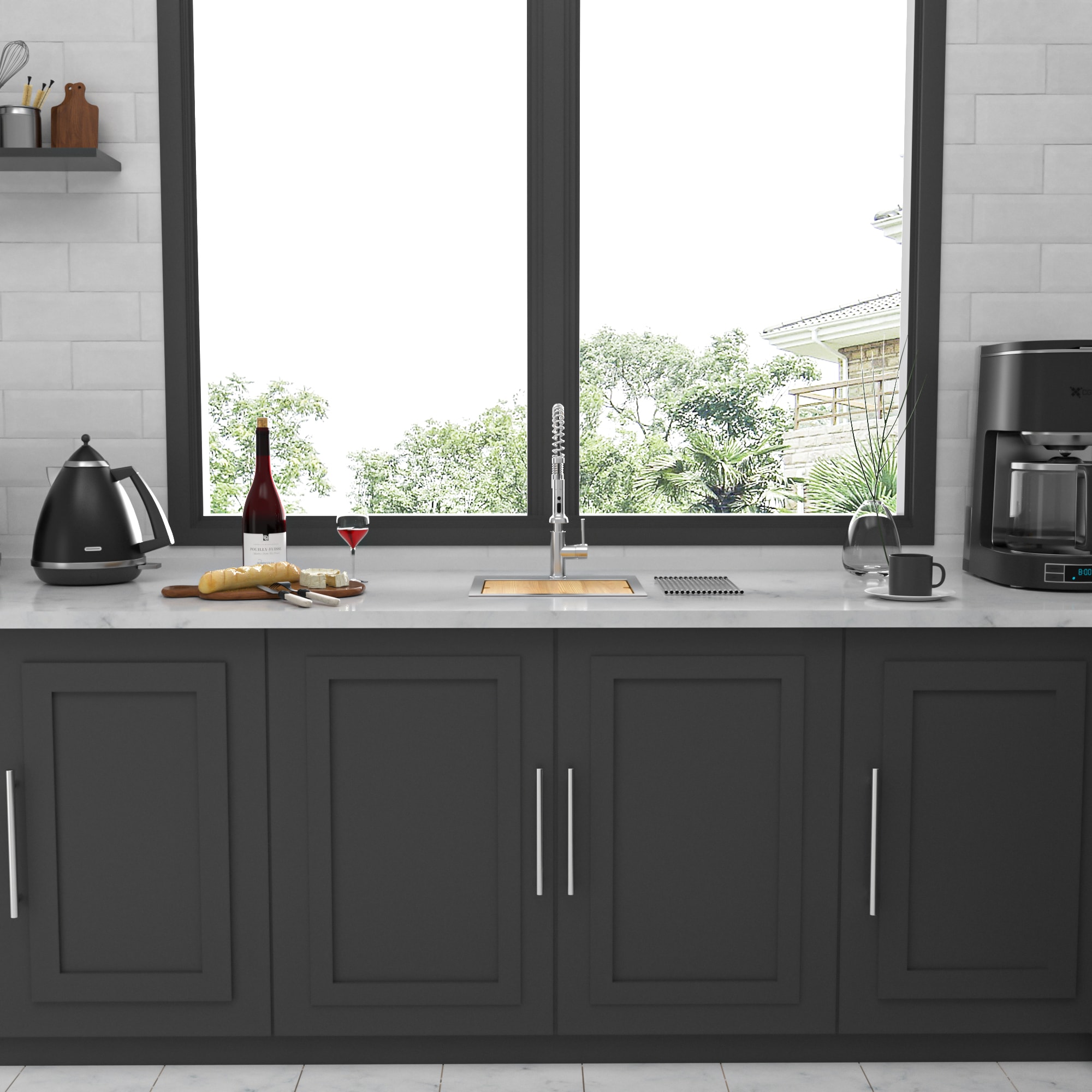 Afhocomp Drop-in 15-in x 15-in Stainless Steel 16 Gauge Single bowl Kitchen Sink in Silver