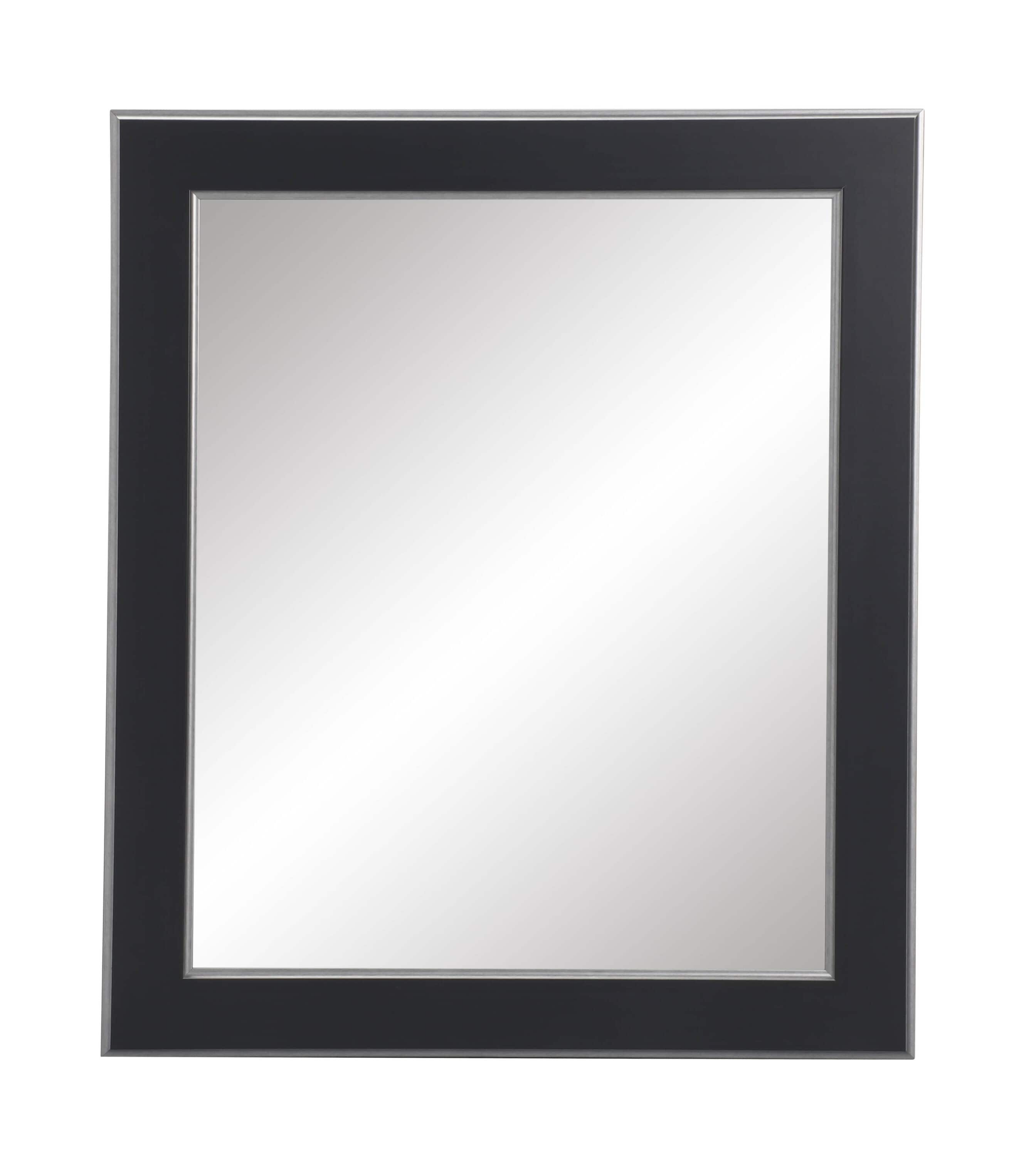 BrandtWorks BM011L3 32-Inches W x 55-Inches H Rectangle Black/Silver Lined Framed Wall Mirror