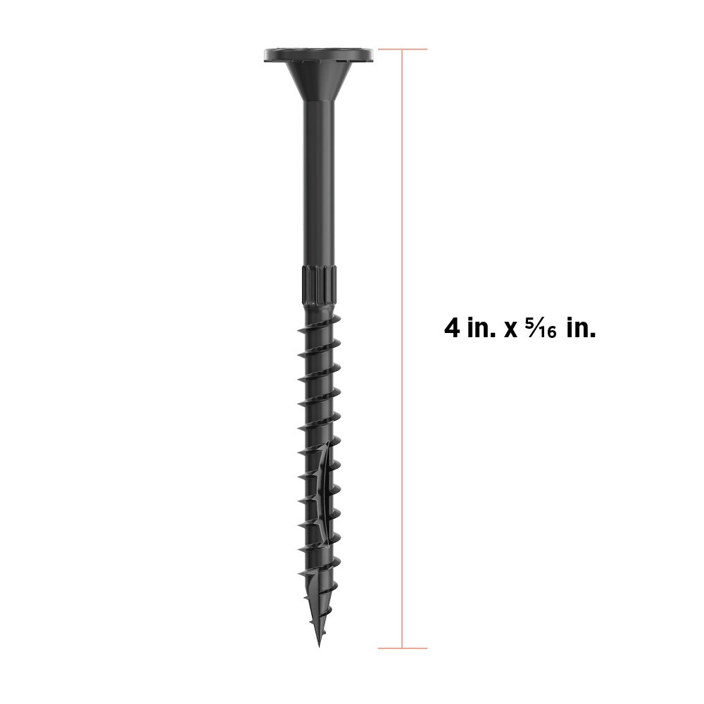 CAMO 5/16-in x 4-in Black Galvanized/Coated Flat-Head Exterior Structural  Wood Screws (250-Pack) in the Lag Screws department at