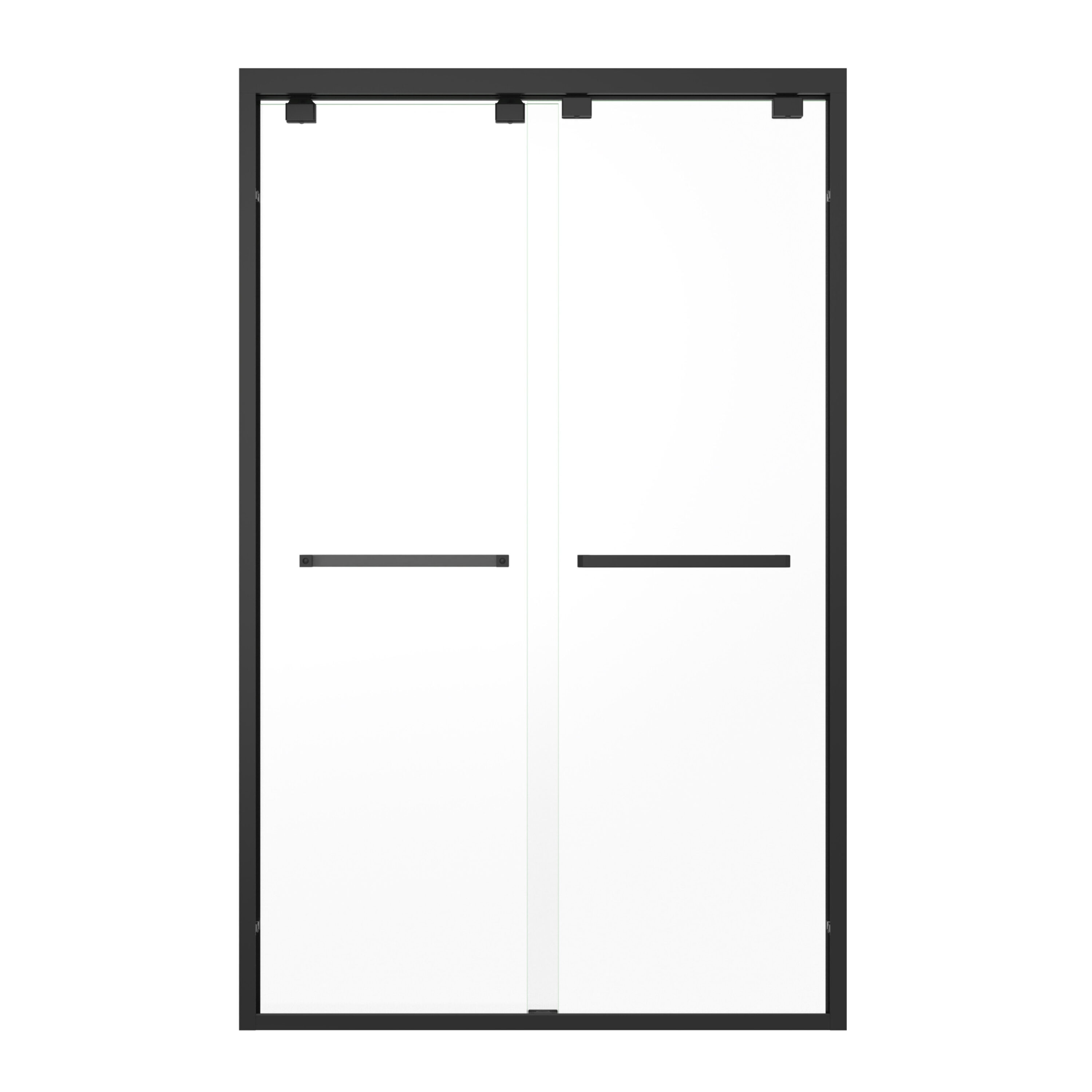 DreamLine Encore Matte Black 44-in to 48-in W x 76.0-in H Semi-frameless Clear Glass Bypass Sliding Shower door