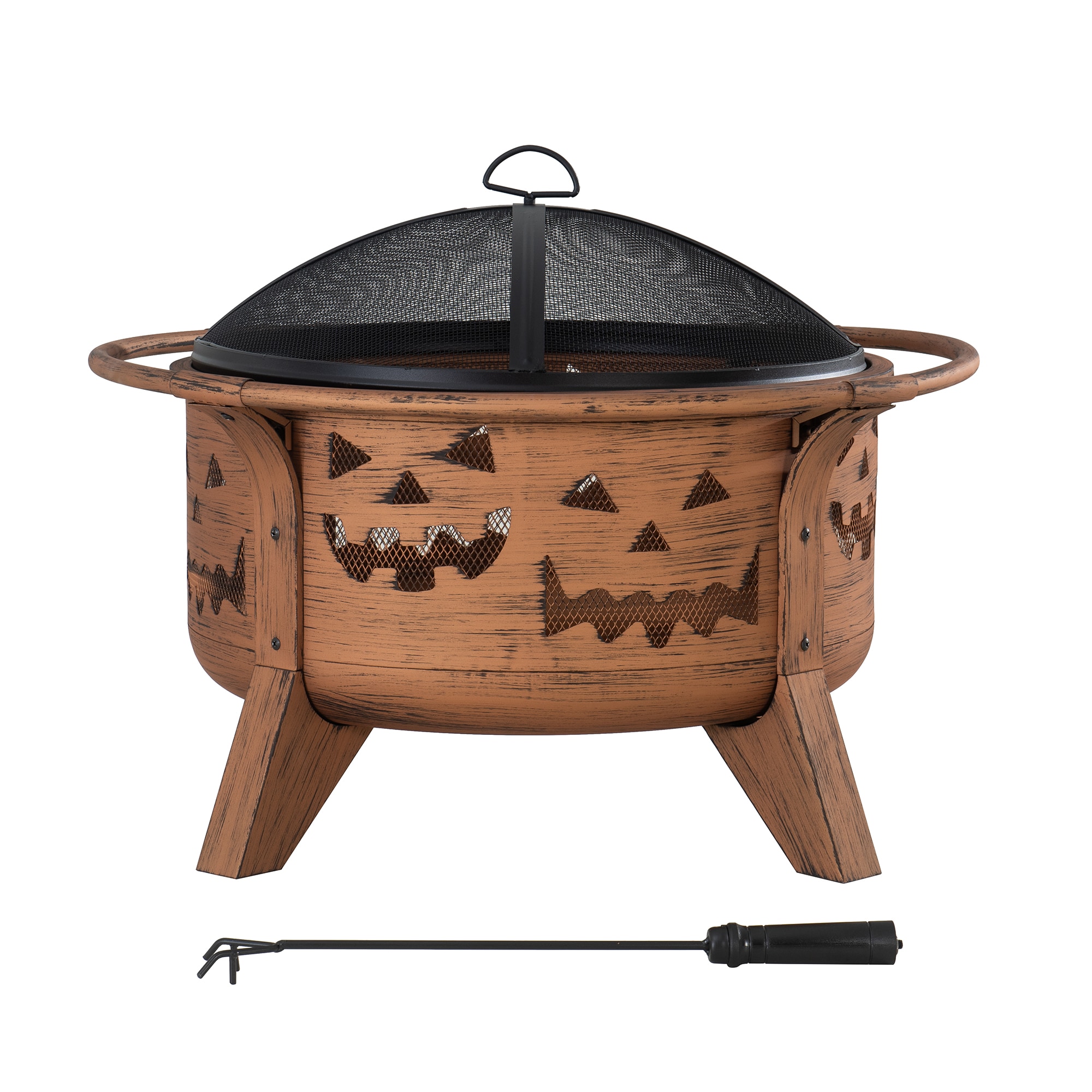 Sunjoy A301026900 30-in W Copper/Black Steel Wood-Burning Fire Pit