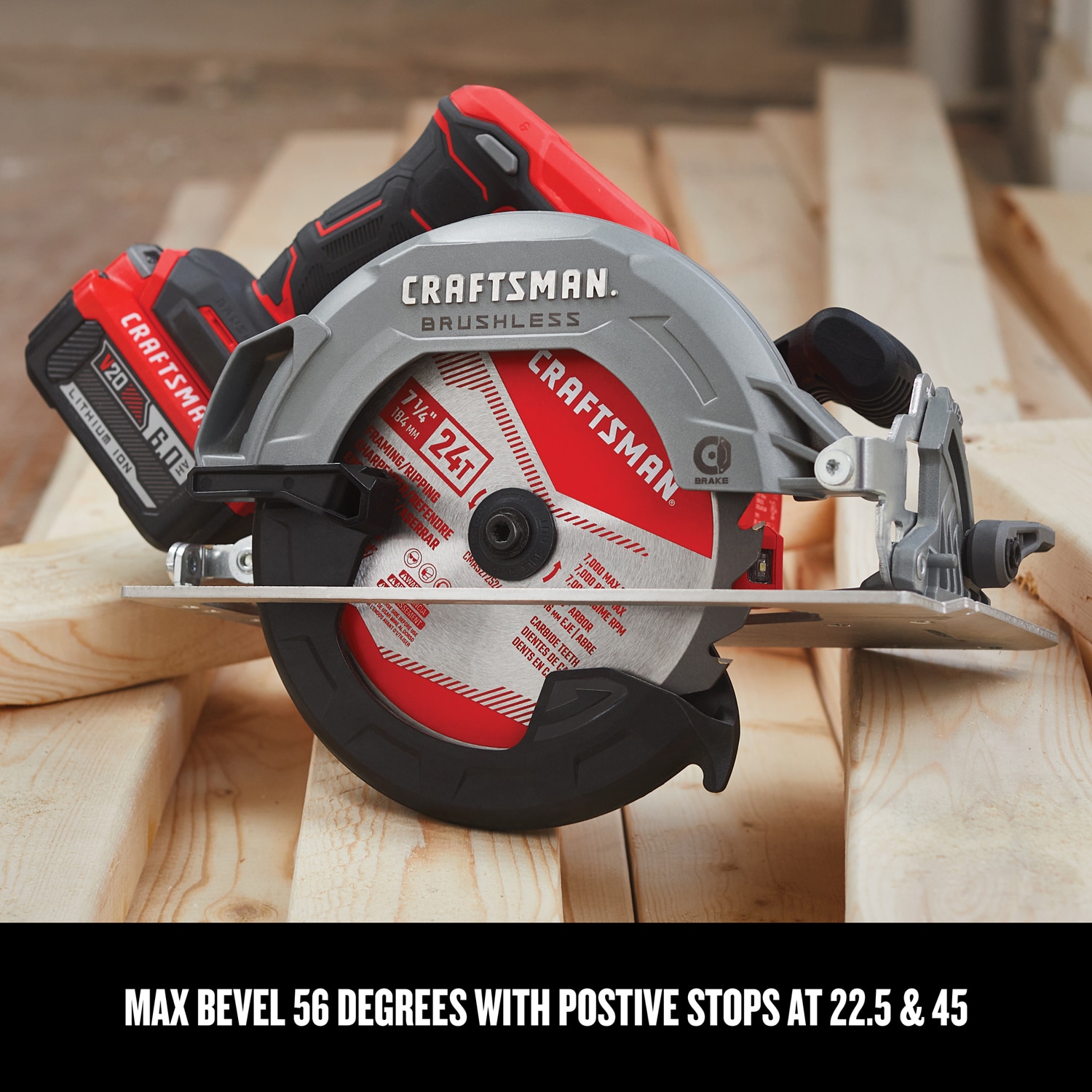 CRAFTSMAN V20 20-volt Max 7-1/4-in Brushless Cordless Circular Saw (Bare  Tool) in the Circular Saws department at