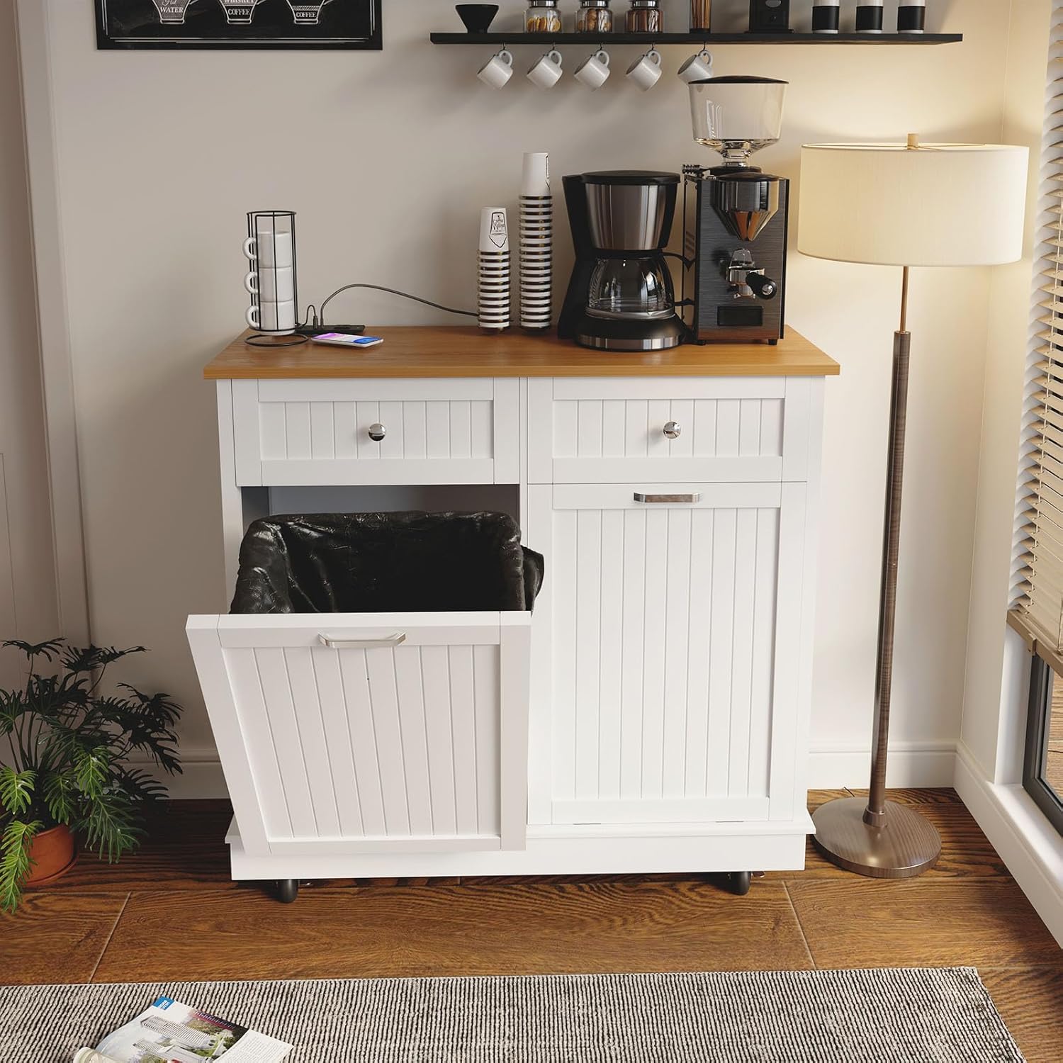 Bvldfamly WZJJ039WT 39.3-in W 2 -Door White Accent Cabinet