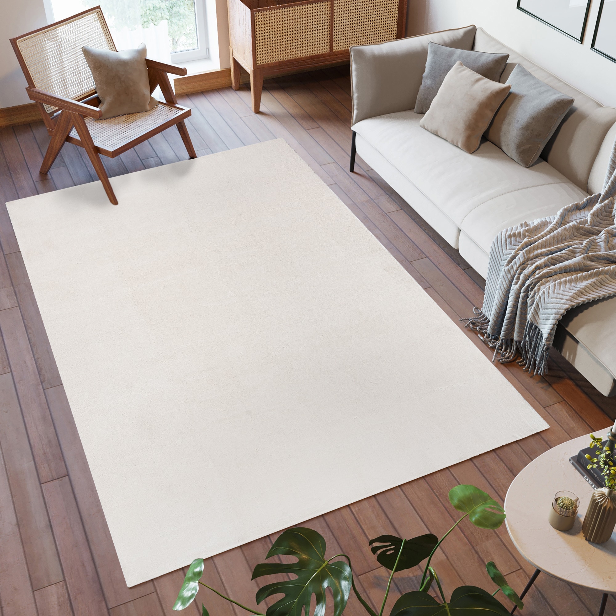 GERTMENIAN 27407 5 x 8 (ft) Loomed Polyester Cream Rectangular Indoor Area rug