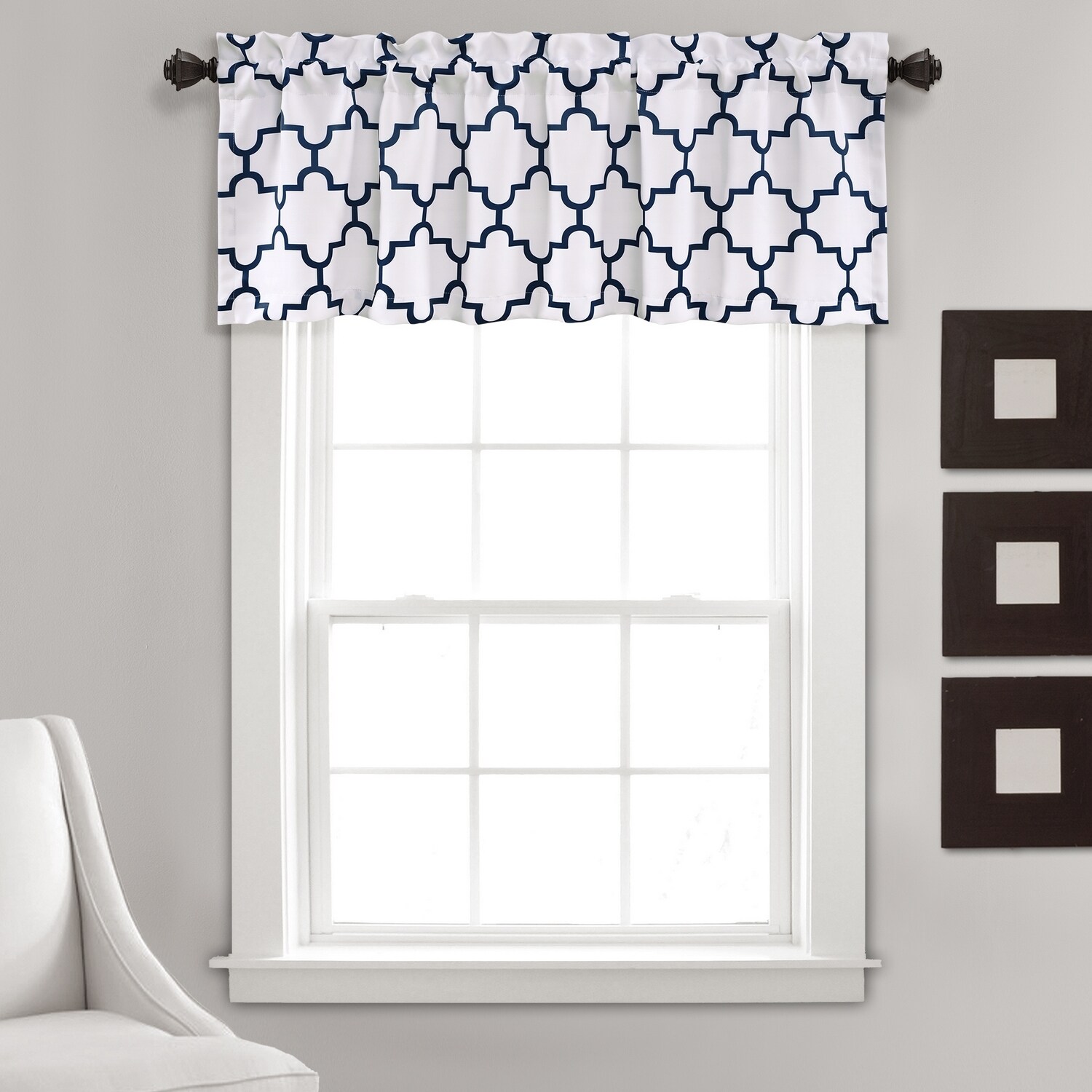 Lush Decor 16T004128 18-Inches Navy Polyester Rod pocket Valance