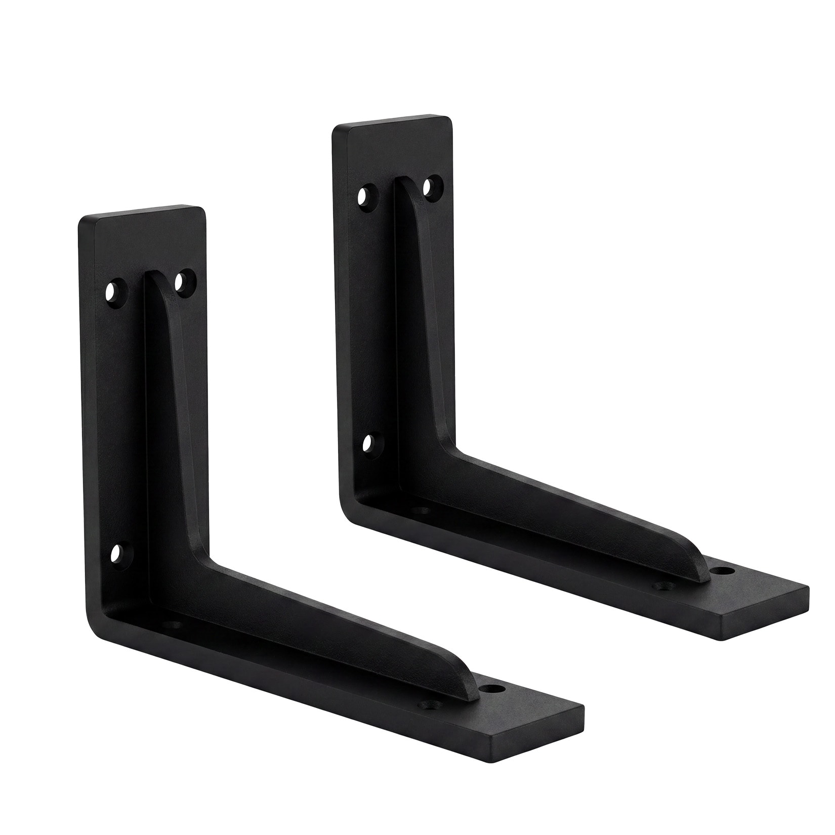 Garvee Shelf Brackets 9.4x5.7 Inch Heavy Duty L Brackets Matte Black Floating Shelf Brackets 4.2mm Steel Wall Mounted Support 1 Pair for Living Room Study Room Bedroom Kitchen