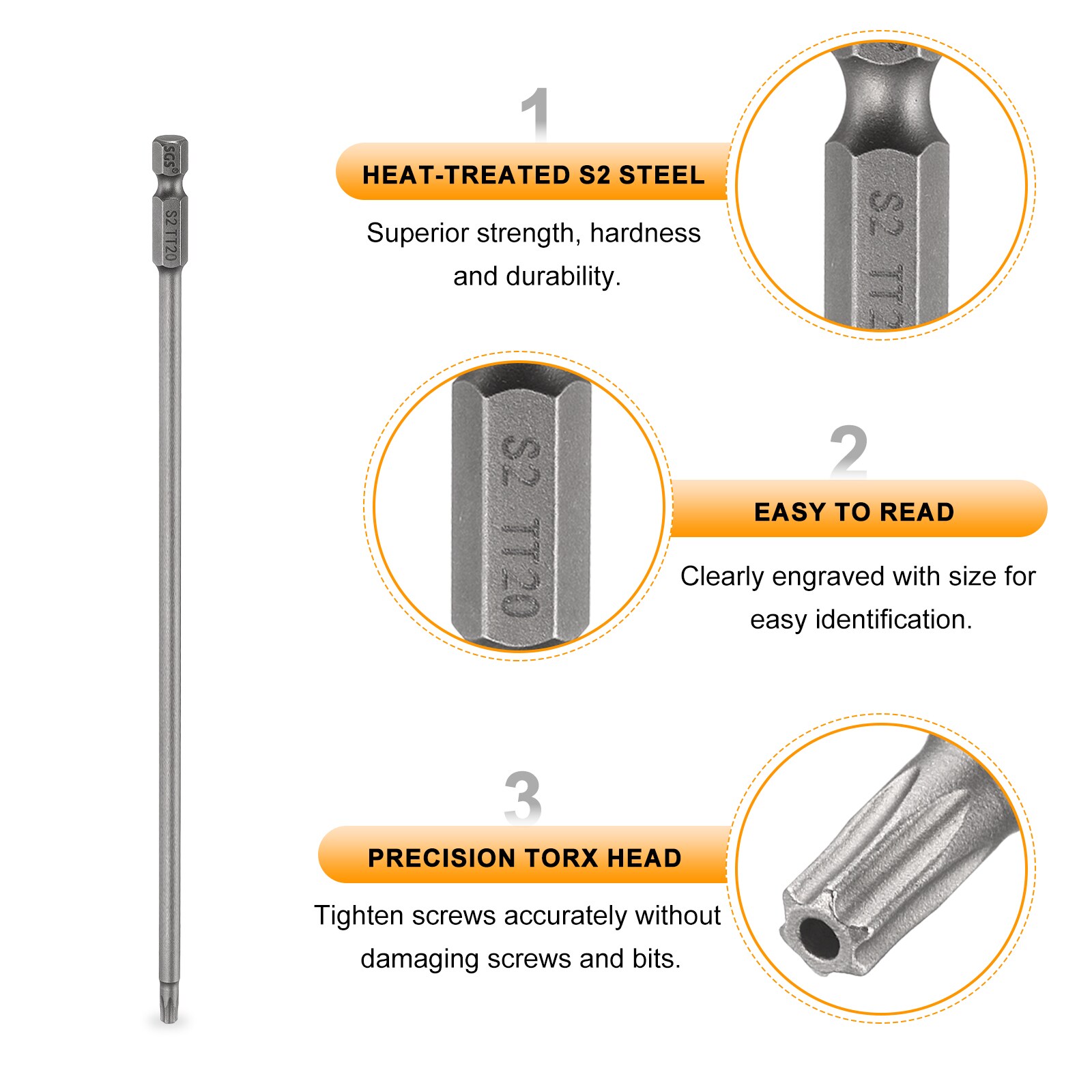 小物 RT 152613 Harfington TT20 Security Torx Head Screwdriver Bit 8Inch (200mm