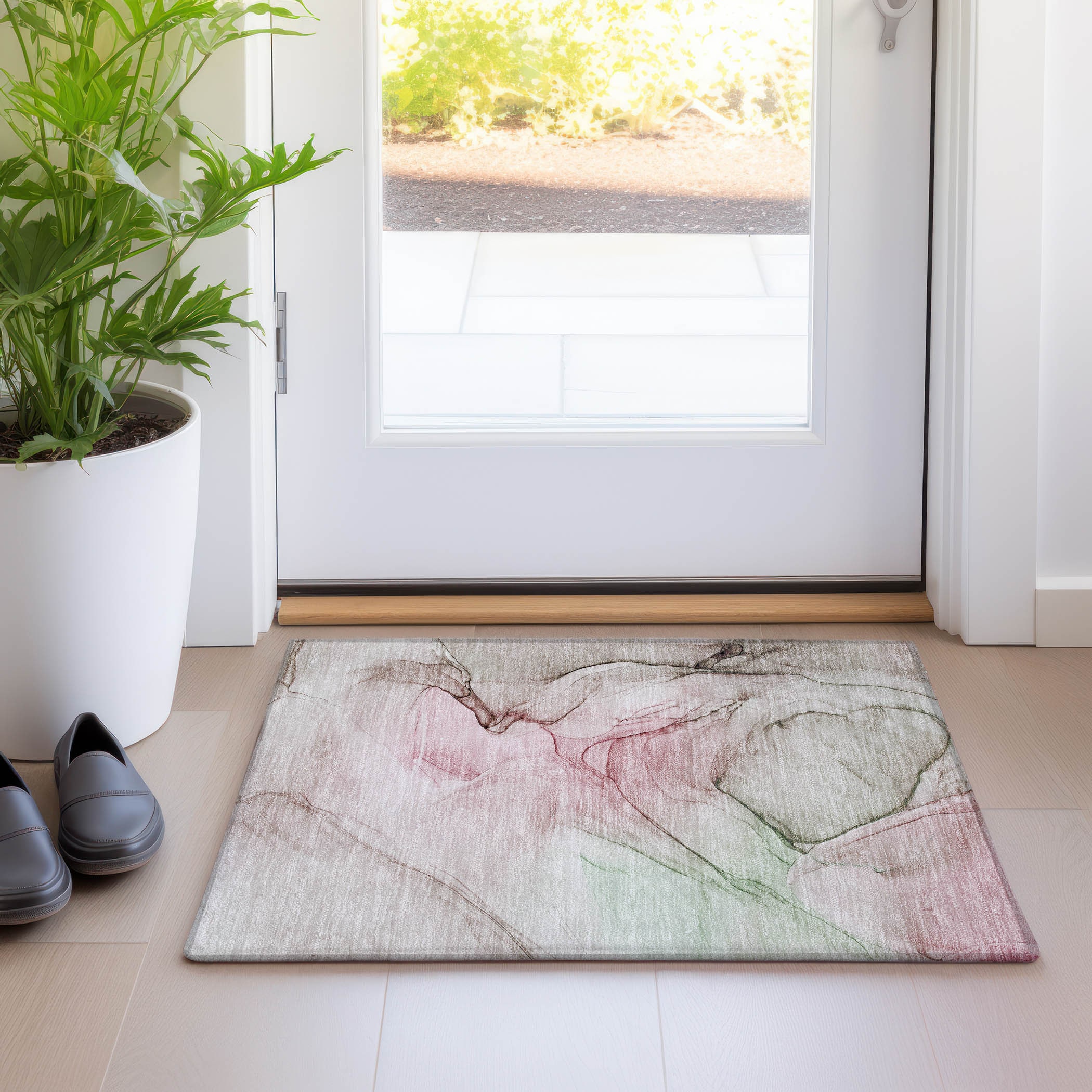 Addison Rugs ACN502BL20X30 Chantille ACN502BL 2 x 3 (ft) Polyester Blush Rectangular Indoor/Outdoor Stripe Machine washable Area rug