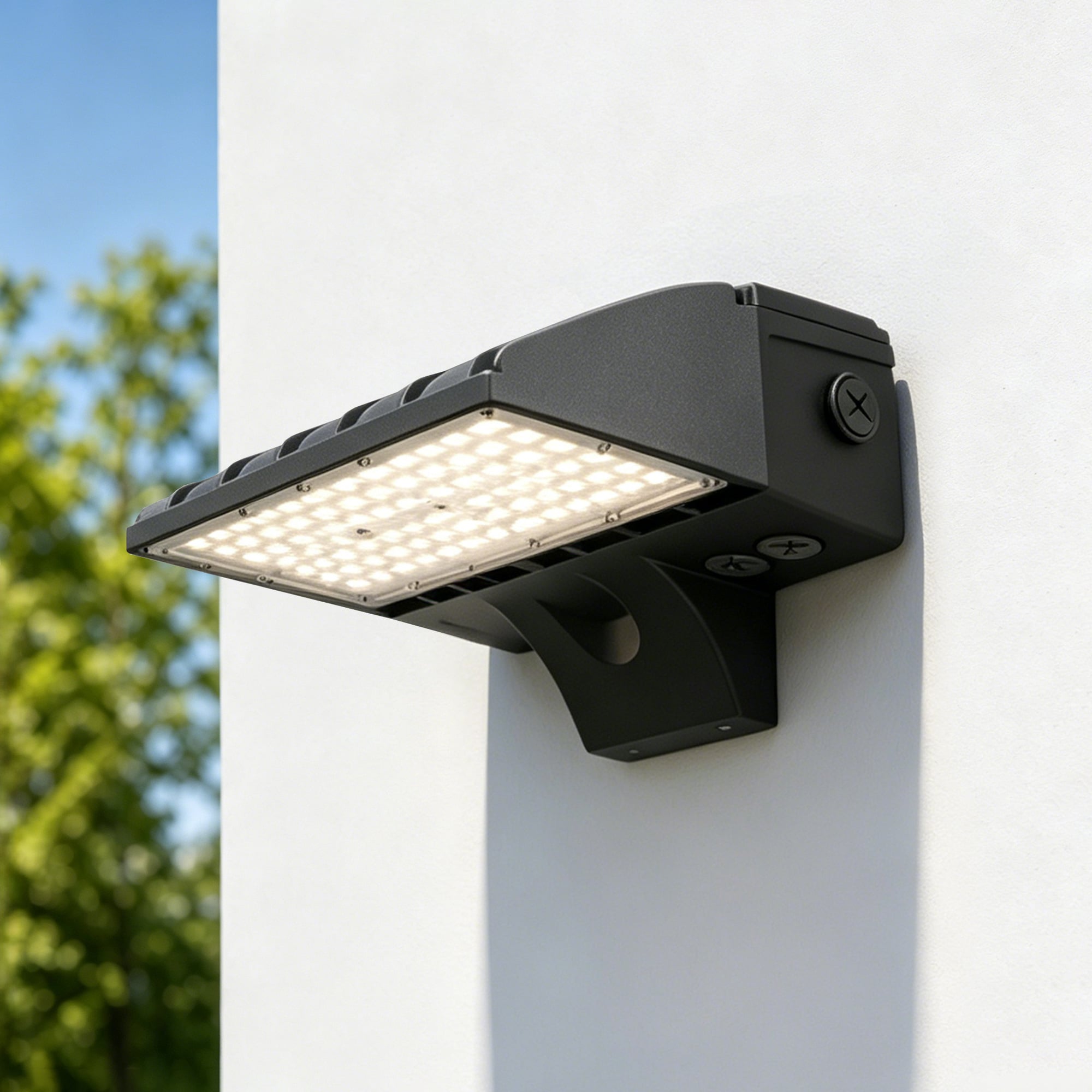 LNC - Vort 100 -Watt EQ Bronze Hardwired Integrated LED Outdoor Wall Pack Light 14500 -Lumen