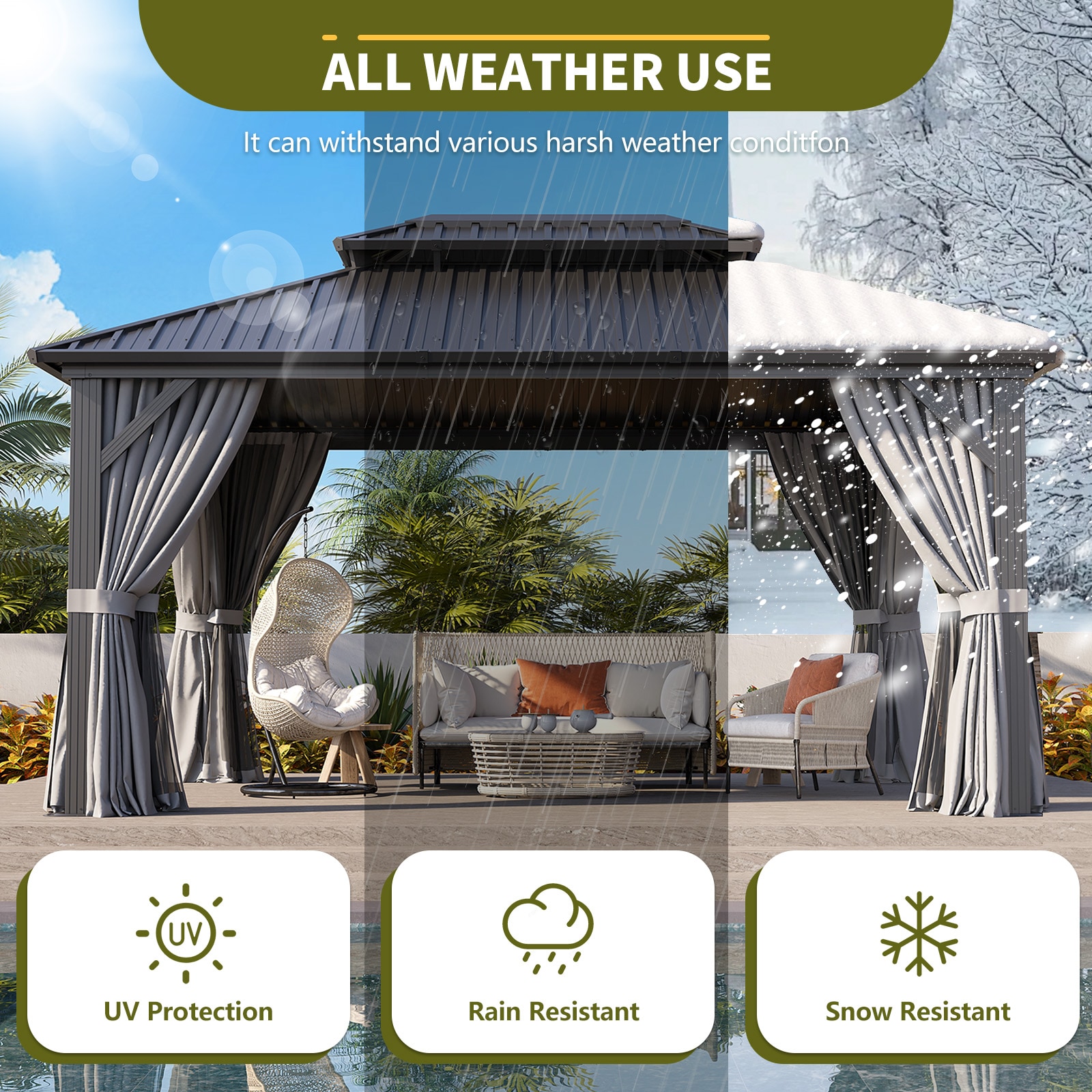 AOXUN AX-014G35 Wood-Resin-Gazebos - View #7