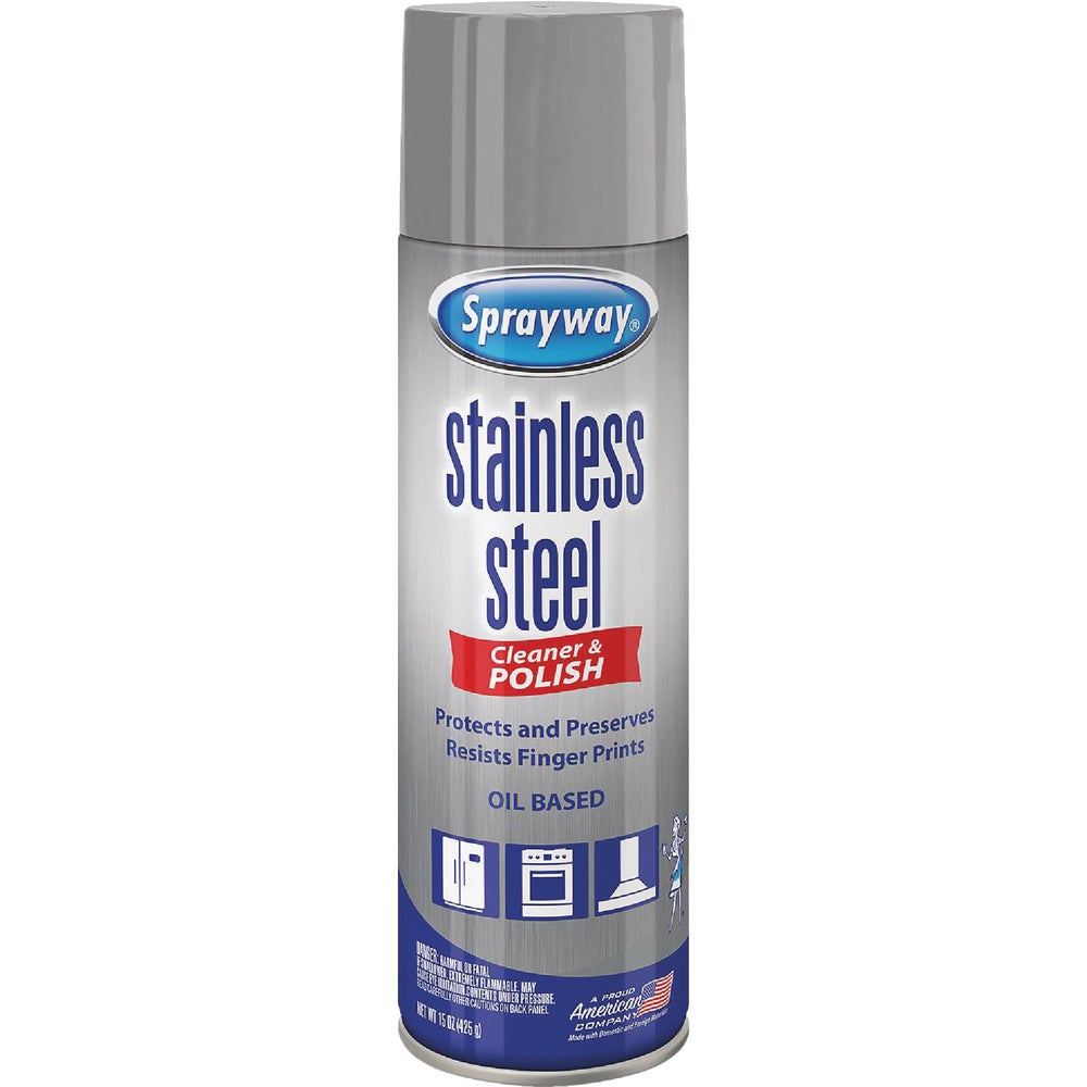 Sprayway  Stainless Steel Polish and Cleaner - 15 OZ Aerosol Spray for a Brilliant Finish
