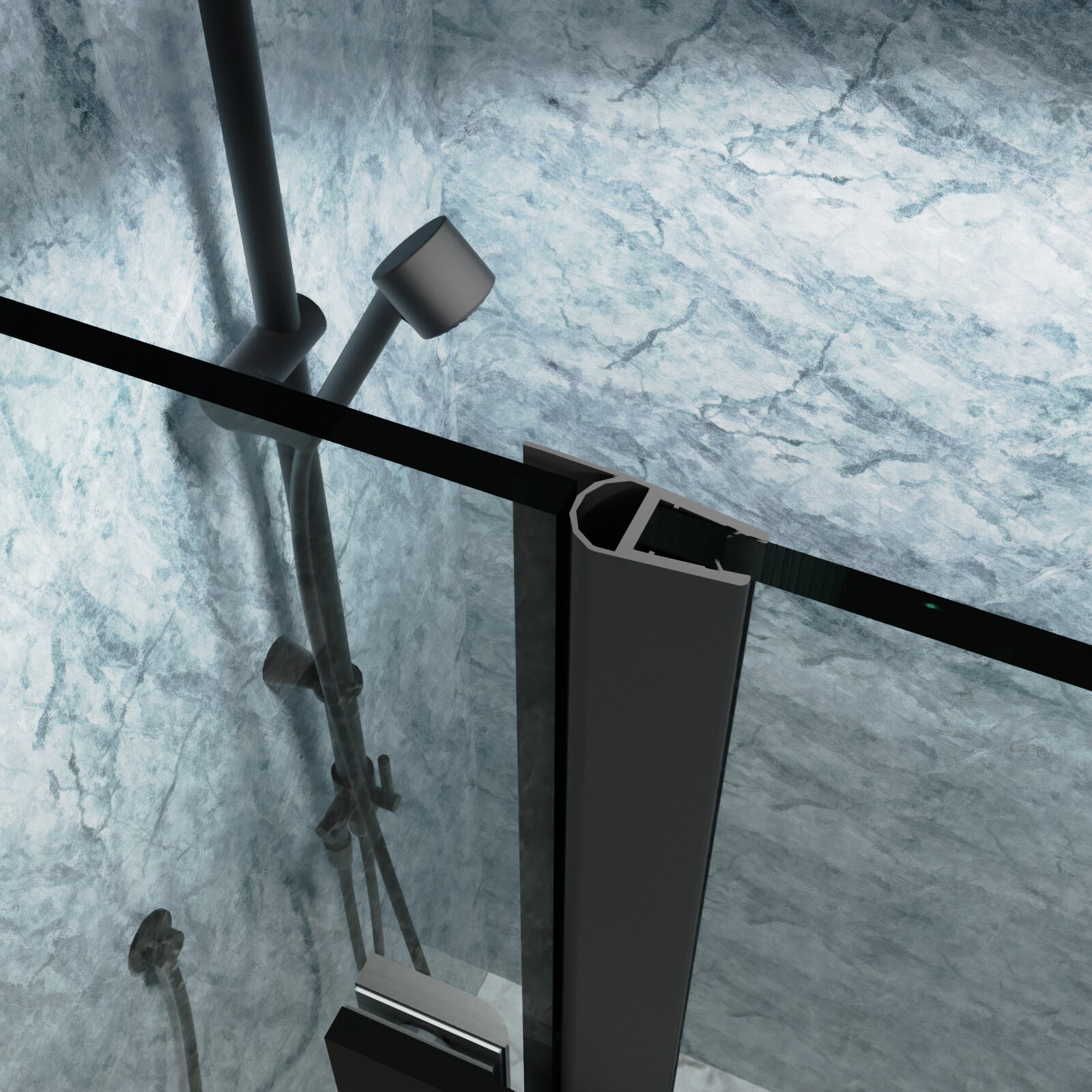 WELLFOR EX2BMBL-30-36 Shower-Doors - View #8