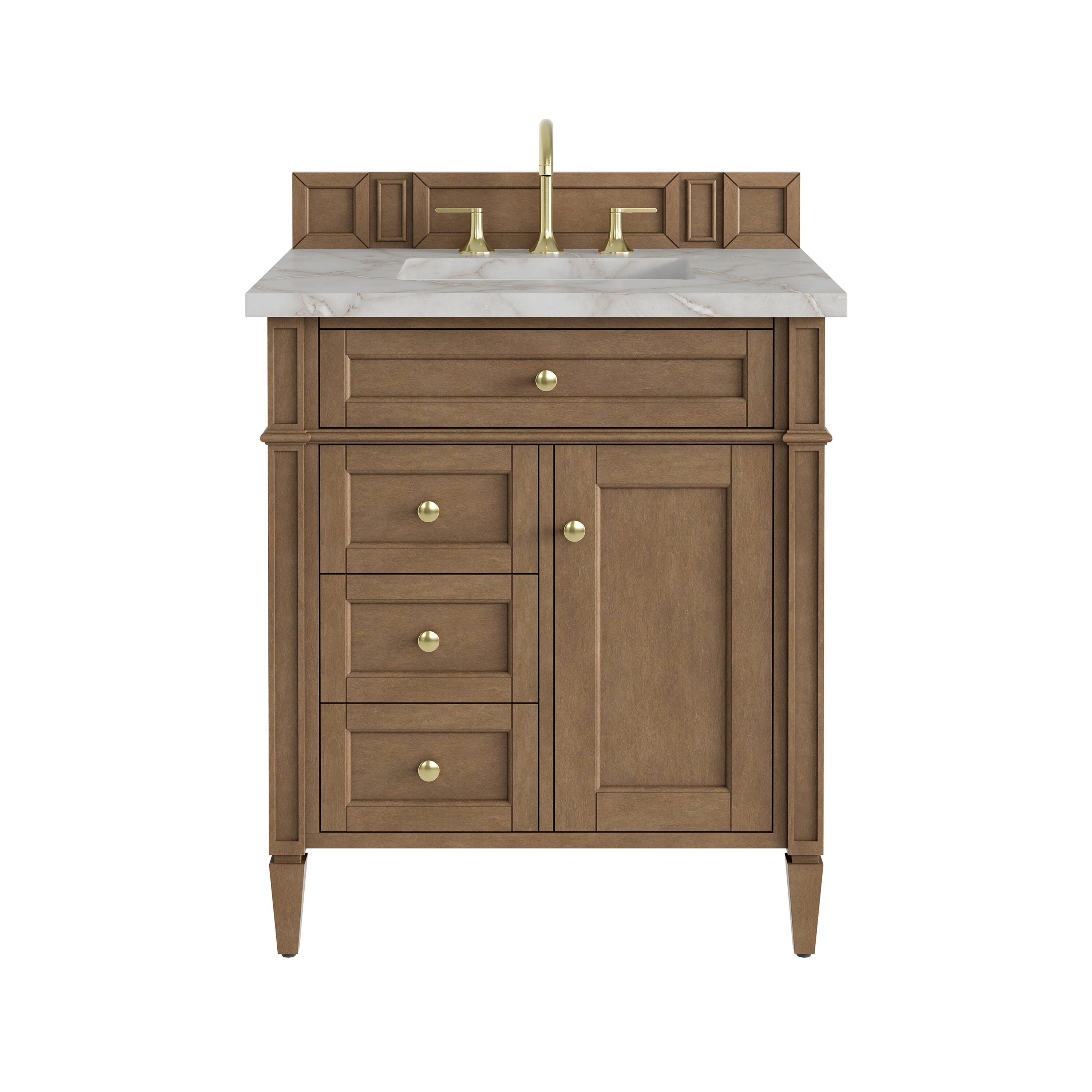 James Martin Vanities Brittany 30-in Pecan Undermount Single Sink Bathroom Vanity