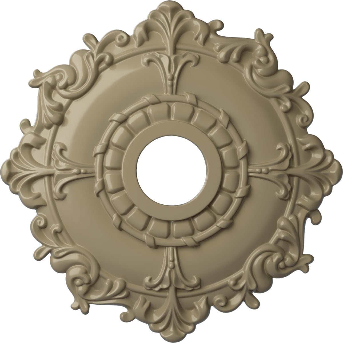 Ekena Millwork CM18RLGDF Riley 18-in W x 18-in L Painted Gobi Desert Polyurethane Whole Ceiling Medallion
