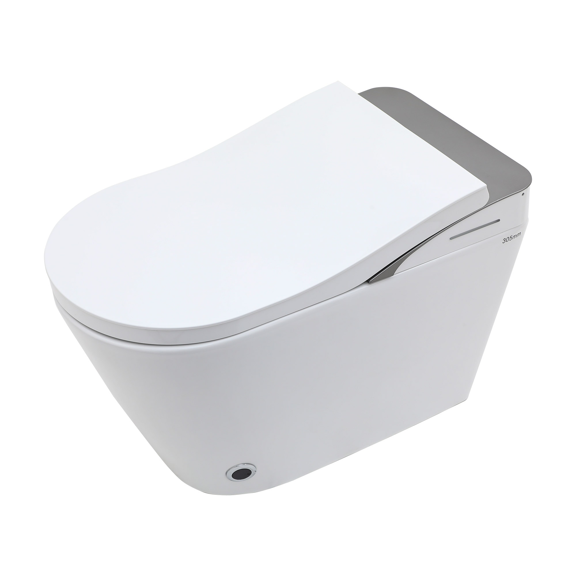 Lordear L-ZNMTK1GPAPR2401 White Touchless Flush Elongated Standard height Smart Soft Close 1-piece Bidet Toilet 12-in Rough-In 1.28 GPF