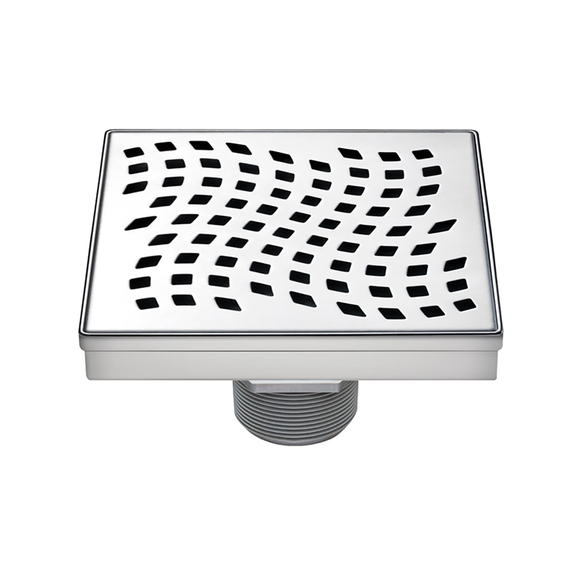 Oatey Round Gry Pvc Shower Drain With 4-3/16 Square Screw-In Chrome Drain  Cover