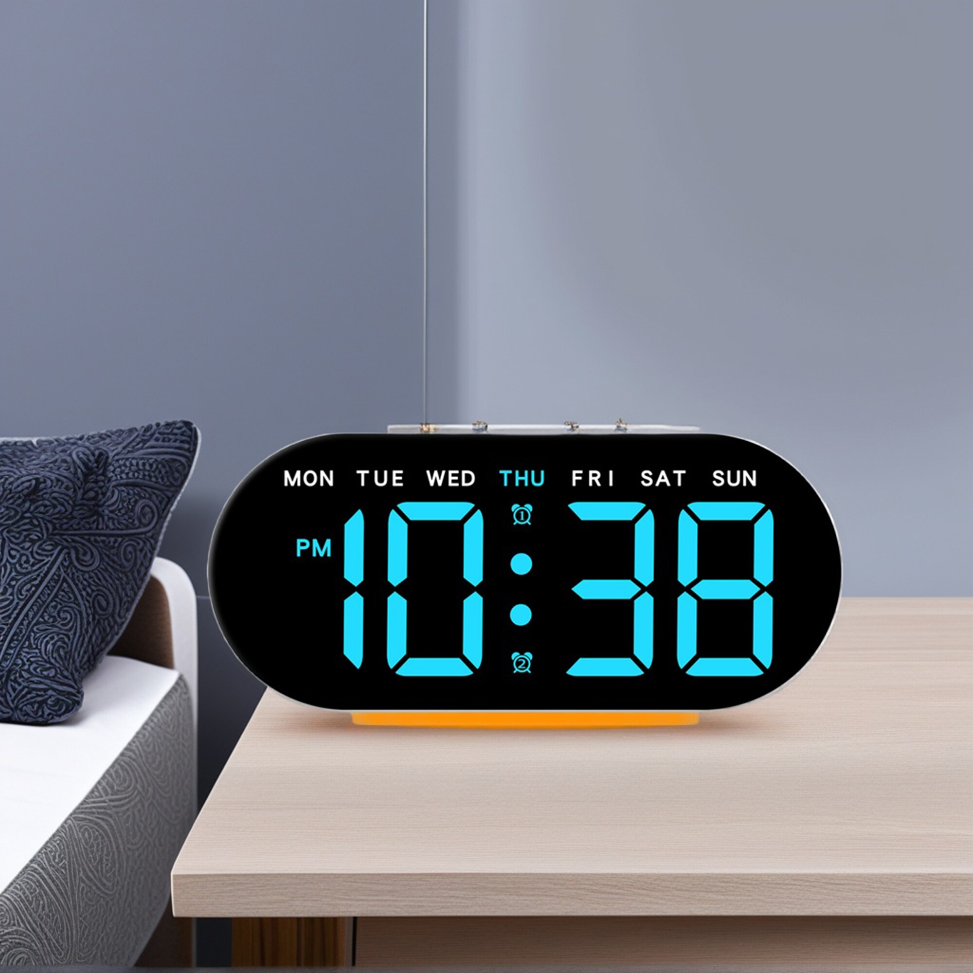 Unique Bargains Oval Digital Alarm Clock Bedroom Alarm Clocks Big ...